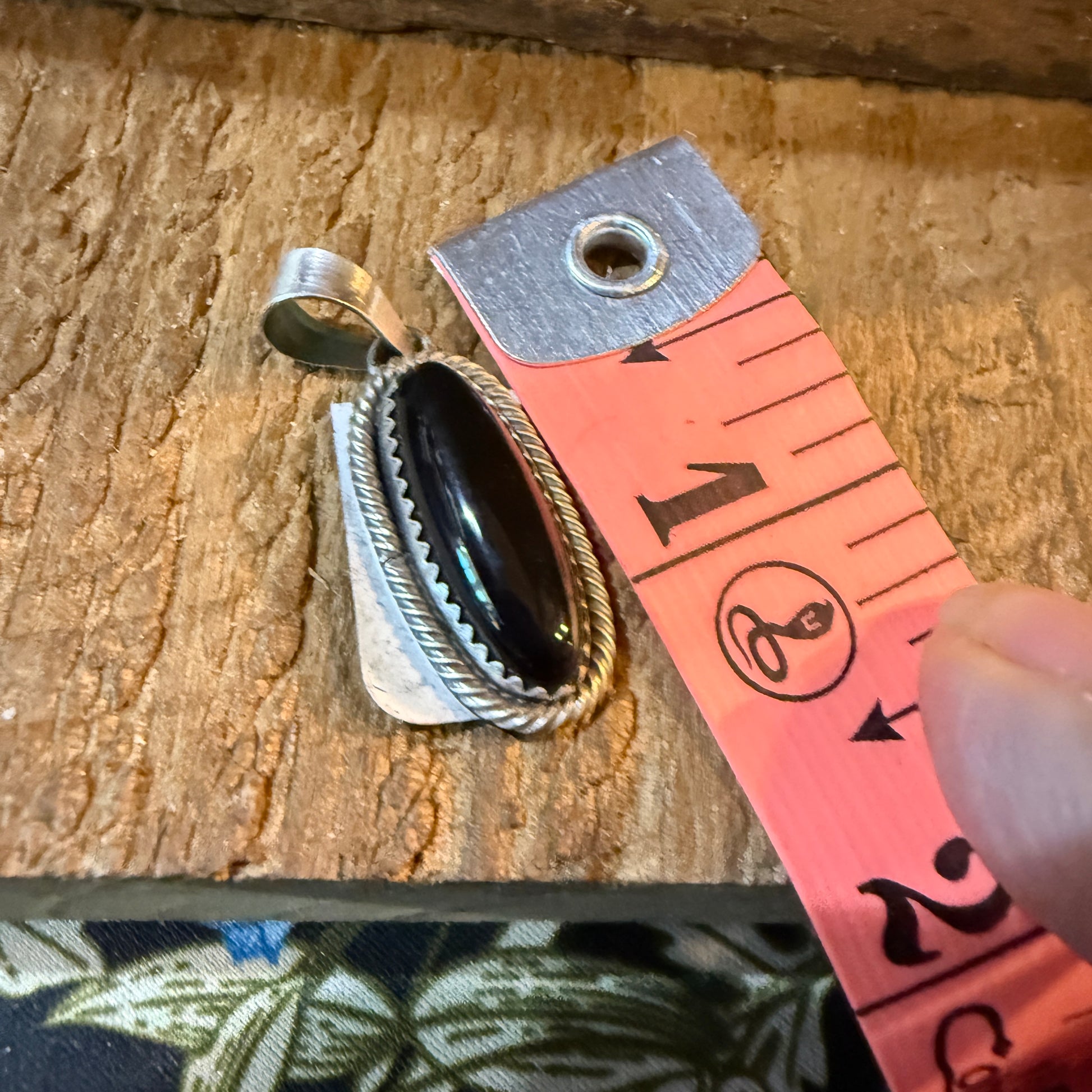 Signed Scott Skeets Black Onyx Pendant In Sterling Silver Wild West Boho