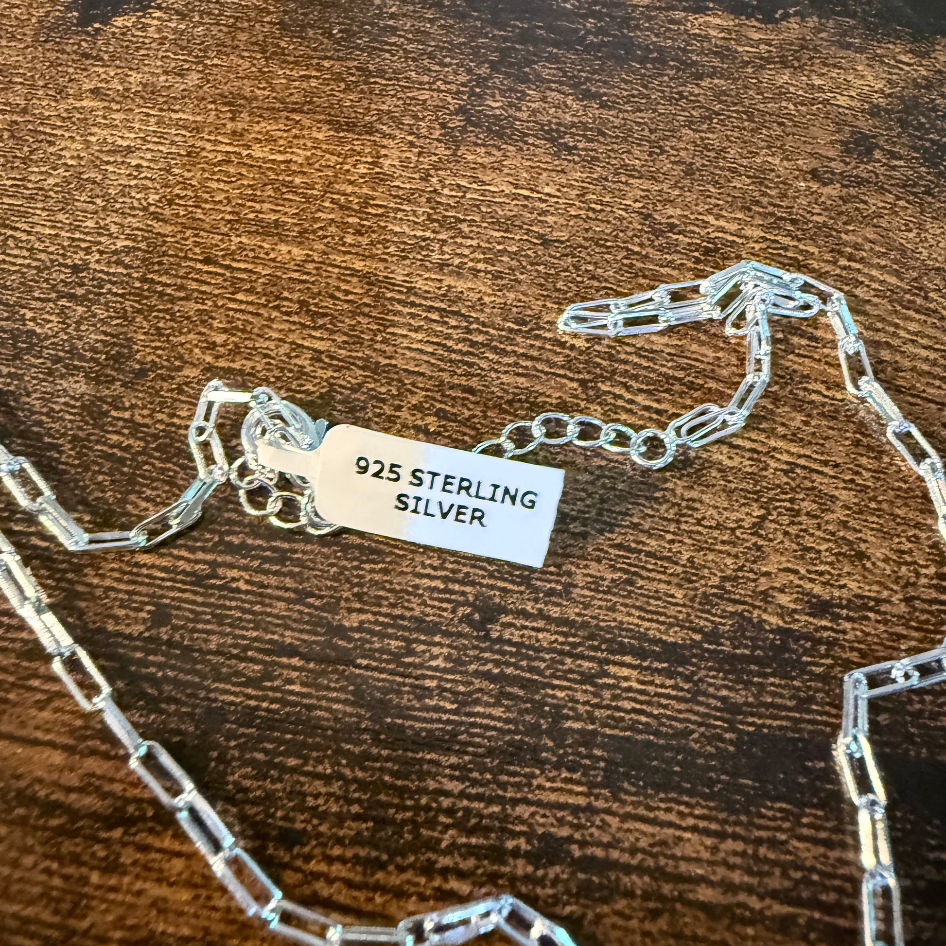 Paloma Turquoise Gemstone Necklace 20 Inch Paperclip Chain Sterling Silver Wild West Boho