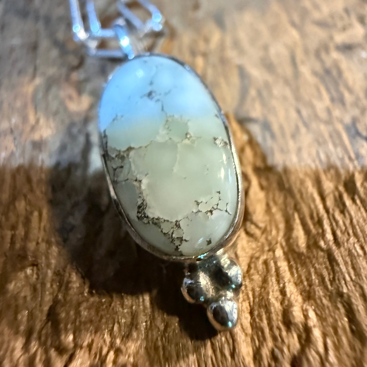 Paloma Turquoise Gemstone Necklace 20 Inch Paperclip Chain Sterling Silver Wild West Boho