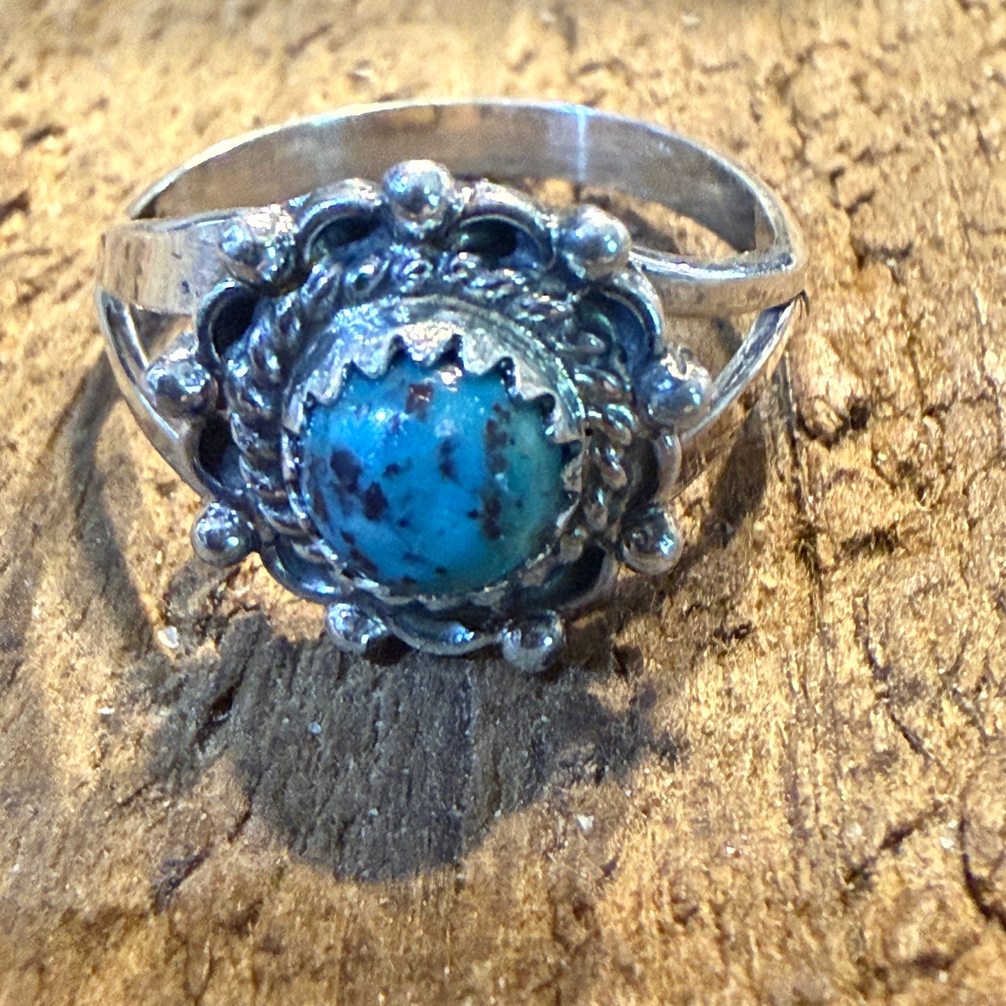 Navajo Kingman Turquoise Ring Sterling Silver Size 7 Theresa Smith Wild West Boho