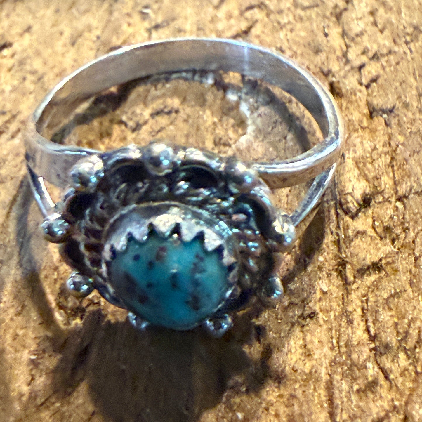 Navajo Kingman Turquoise Ring Sterling Silver Size 7 Theresa Smith Wild West Boho