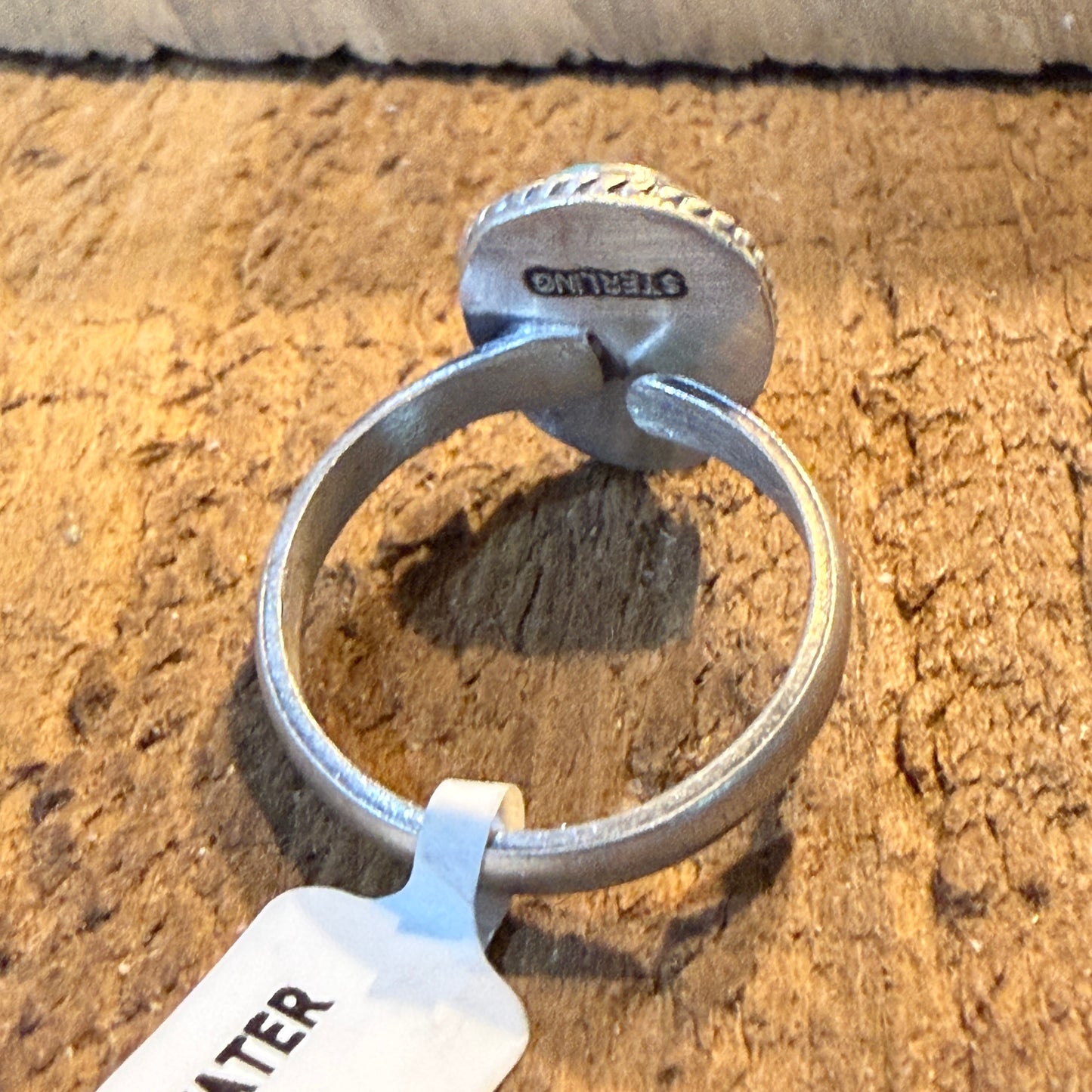 White Water Turquoise Gemstone Adjustable Ring In Sterling Silver Wild West Boho