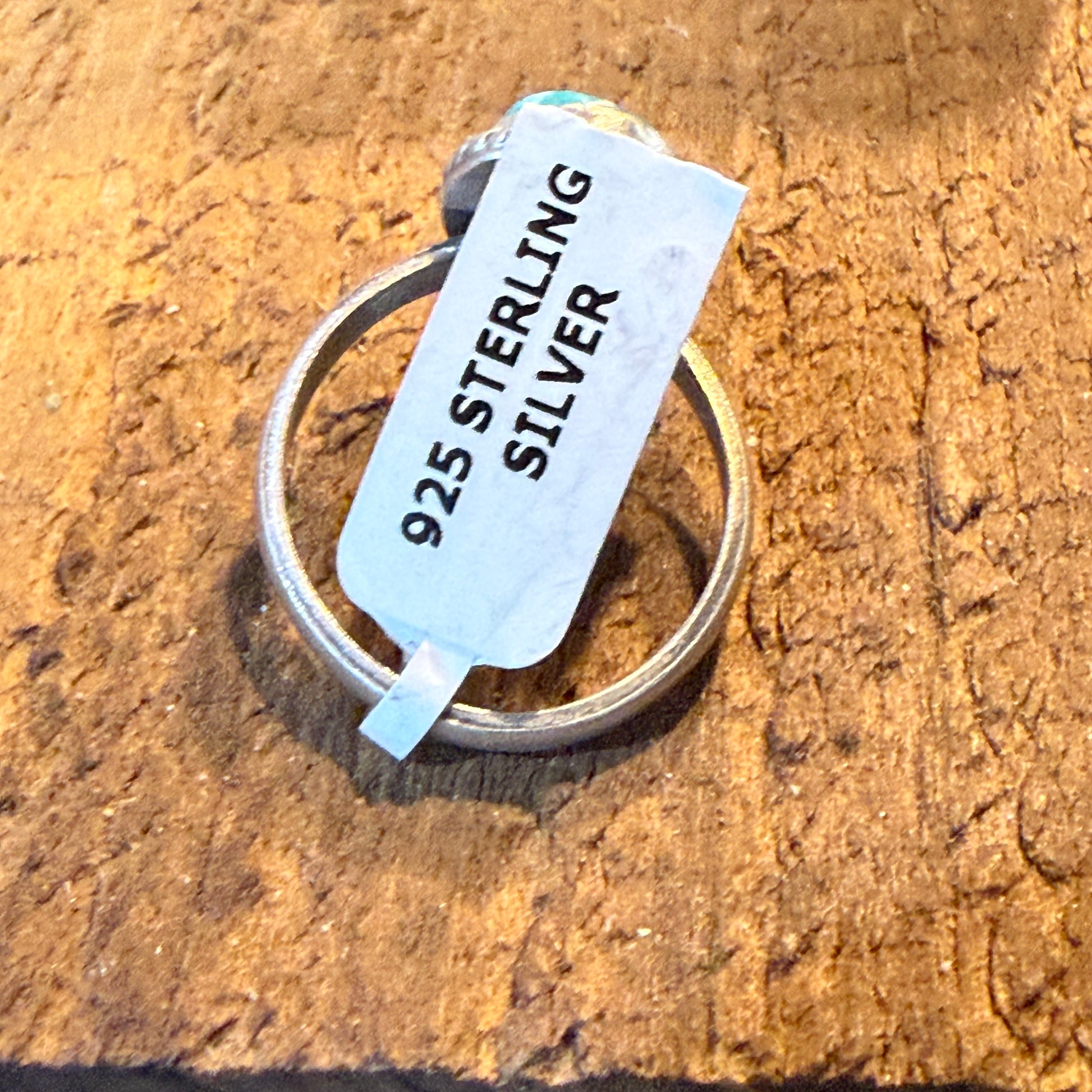White Water Turquoise Gemstone Adjustable Ring In Sterling Silver Wild West Boho