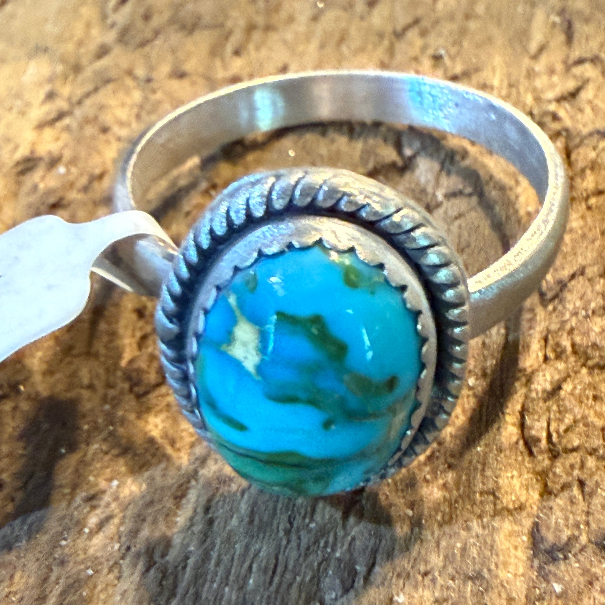 Turquoise Gemstone Adjustable Ring Sterling Silver By Seyara Bella Wild West Boho