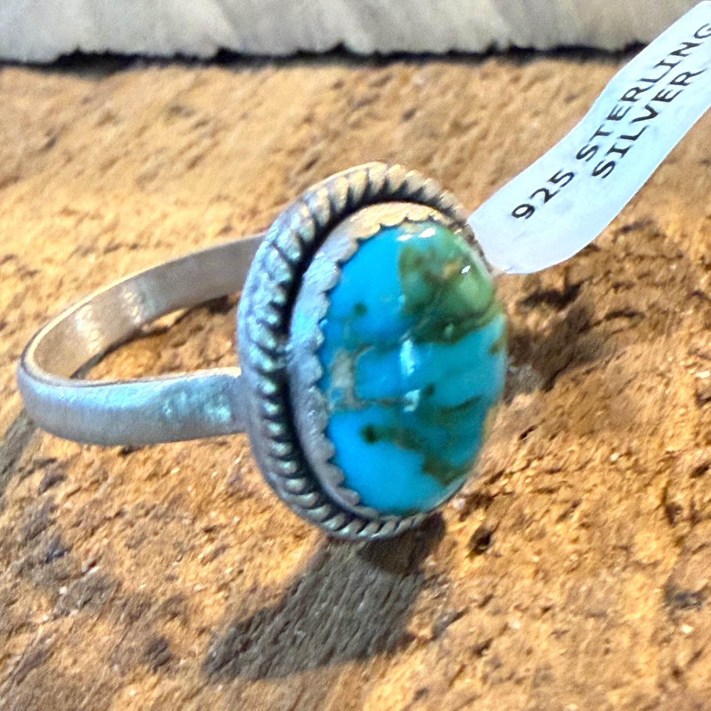 Turquoise Gemstone Adjustable Ring Sterling Silver By Seyara Bella Wild West Boho