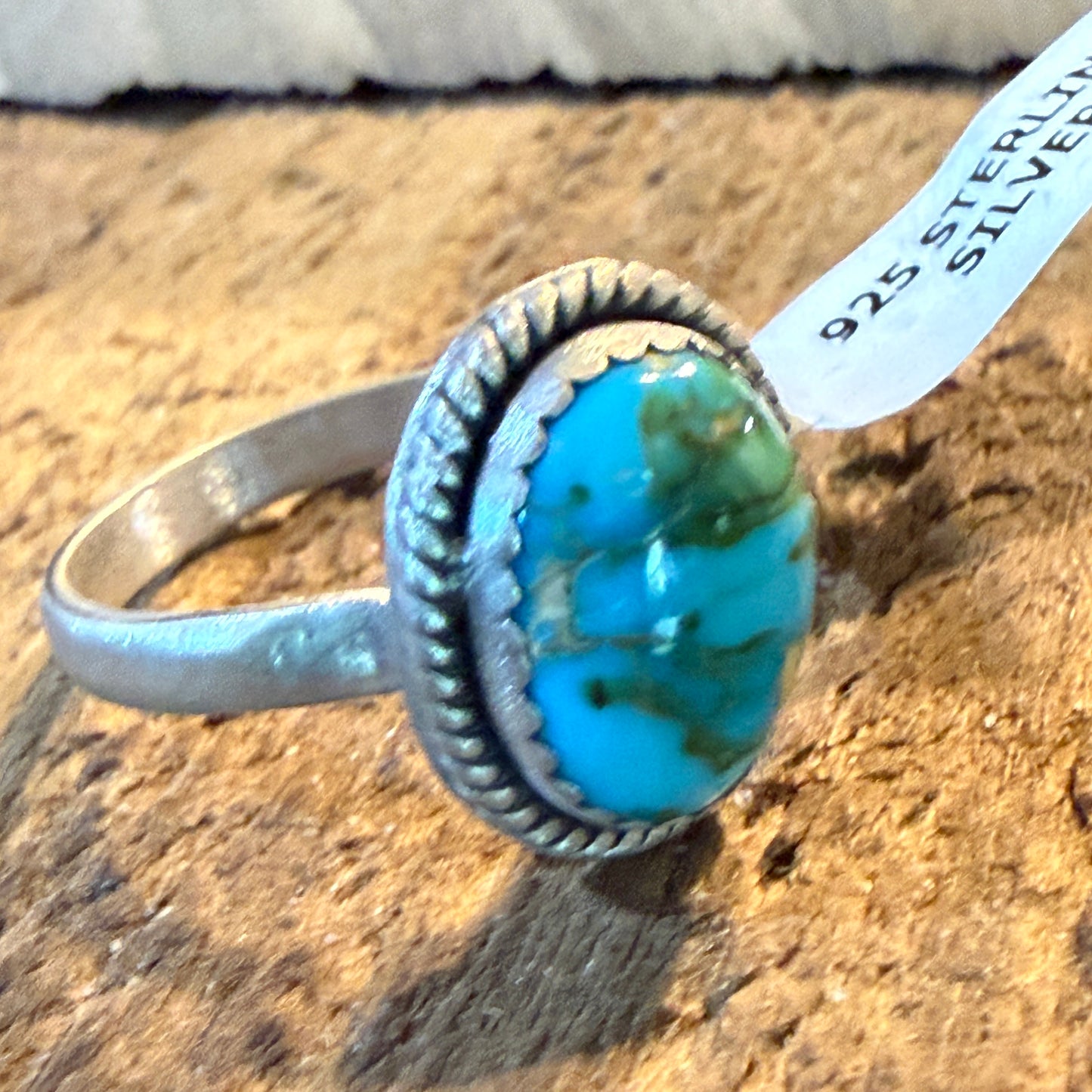 Turquoise Gemstone Adjustable Ring Sterling Silver By Seyara Bella Wild West Boho