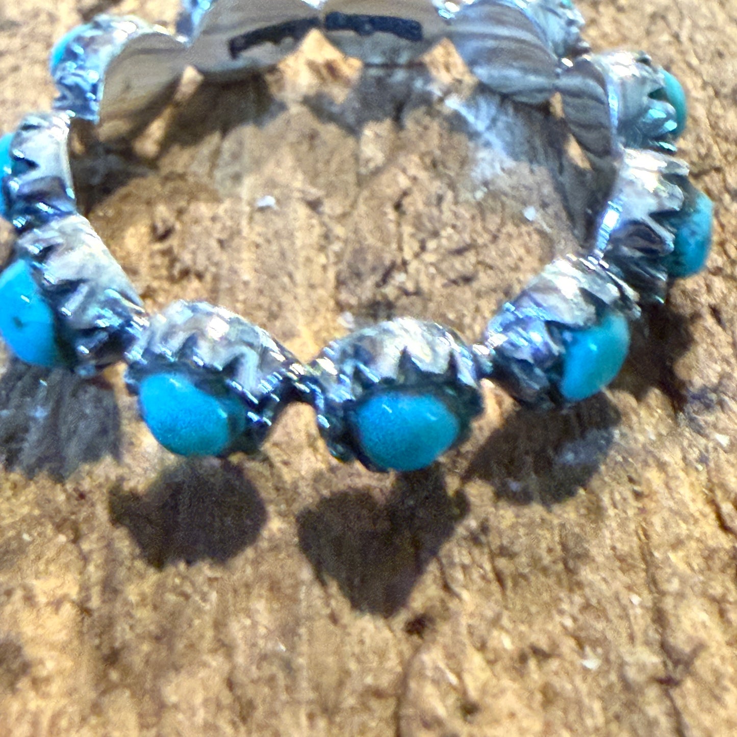 Kingman Turquoise Stackable Ring Sterling Silver Size 6 Wild West Boho