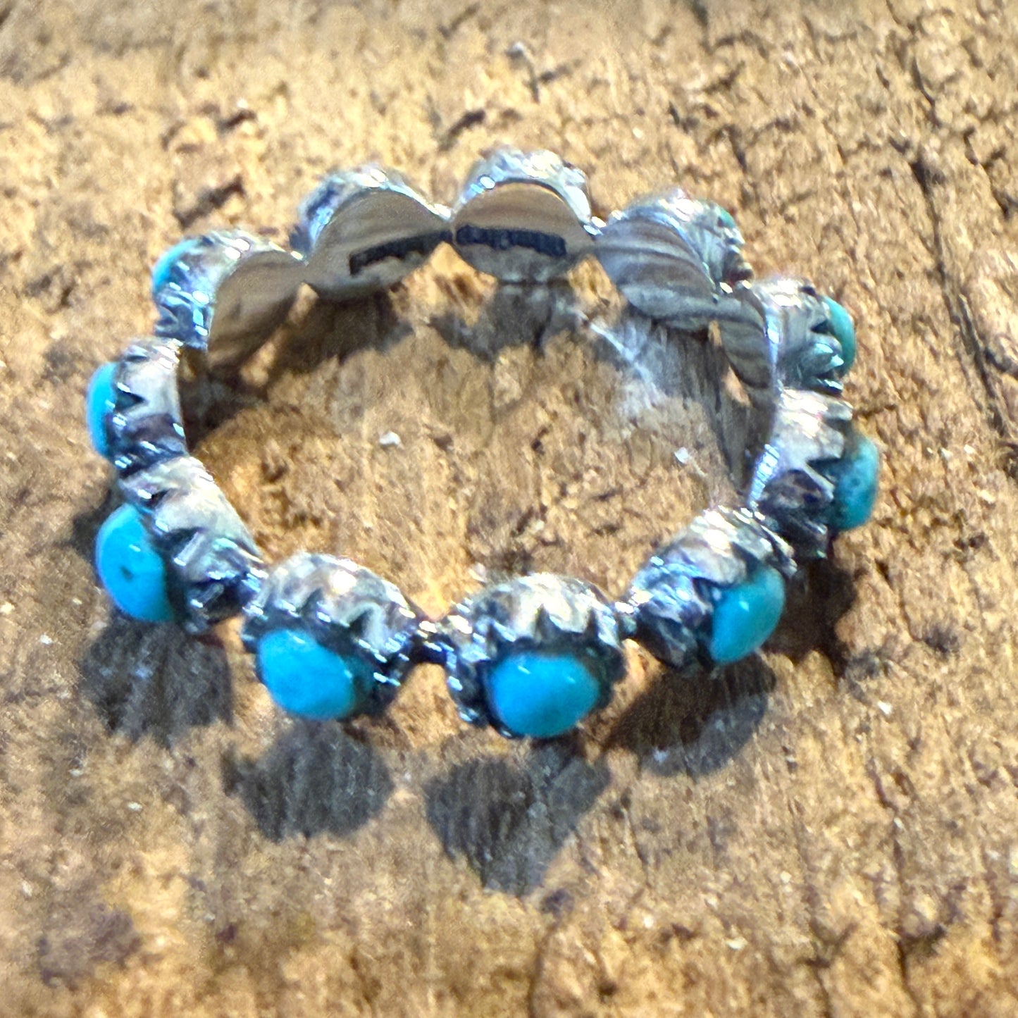 Kingman Turquoise Stackable Ring Sterling Silver Size 6 Wild West Boho