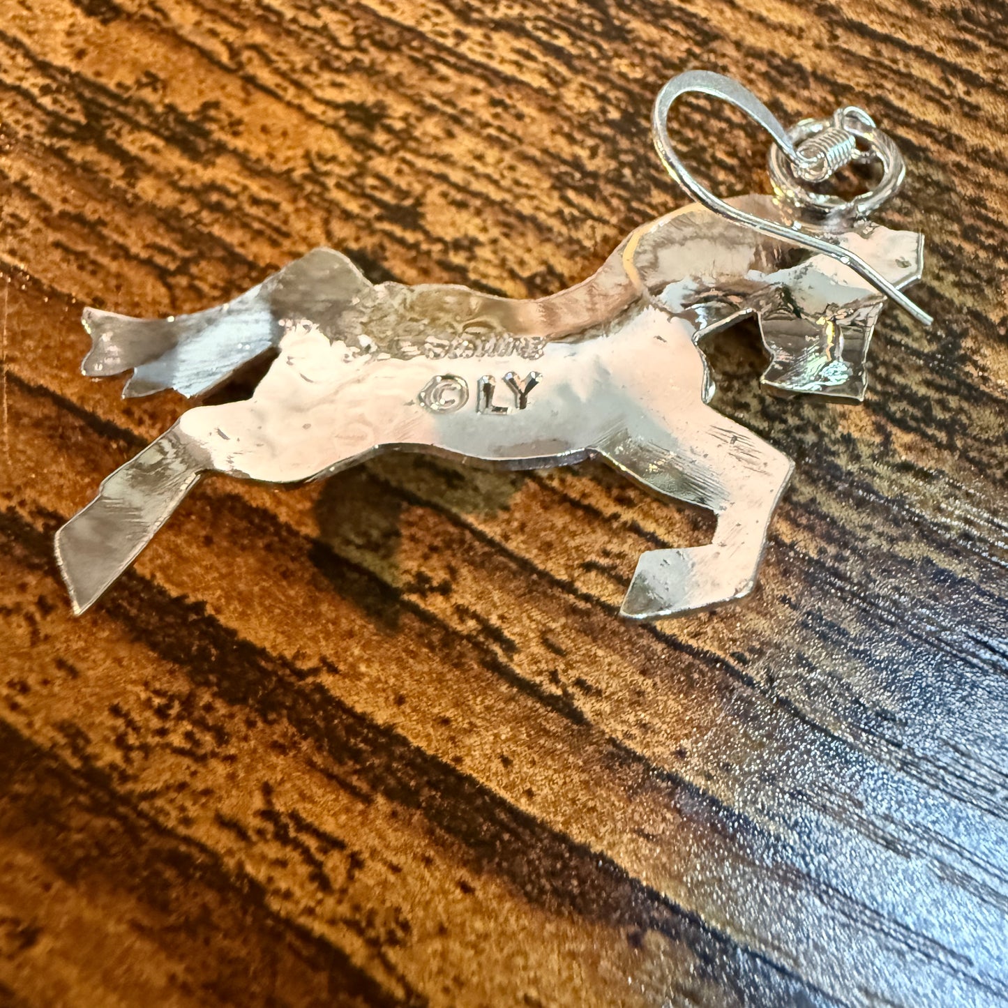 Kingman Turquoise Horse Estuarian Drop Wire Earrings In Sterling Silver Wild West Boho