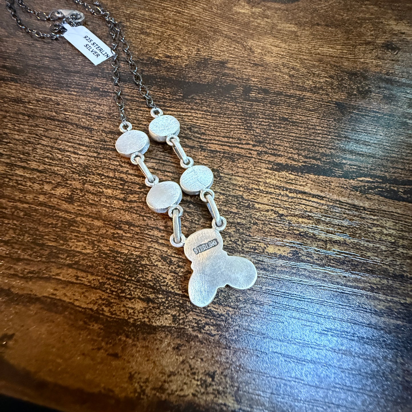 Navajo Style Orange Spiny Oyster Gemstone Lariat Necklace Sterling Silver Wild West Boho
