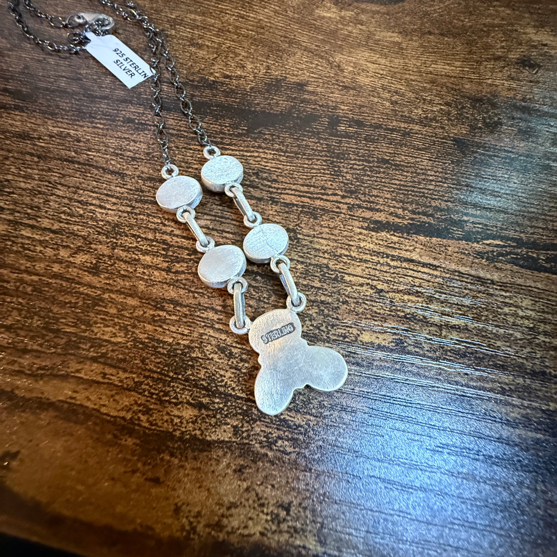 Navajo Style Orange Spiny Oyster Gemstone Lariat Necklace Sterling Silver Wild West Boho