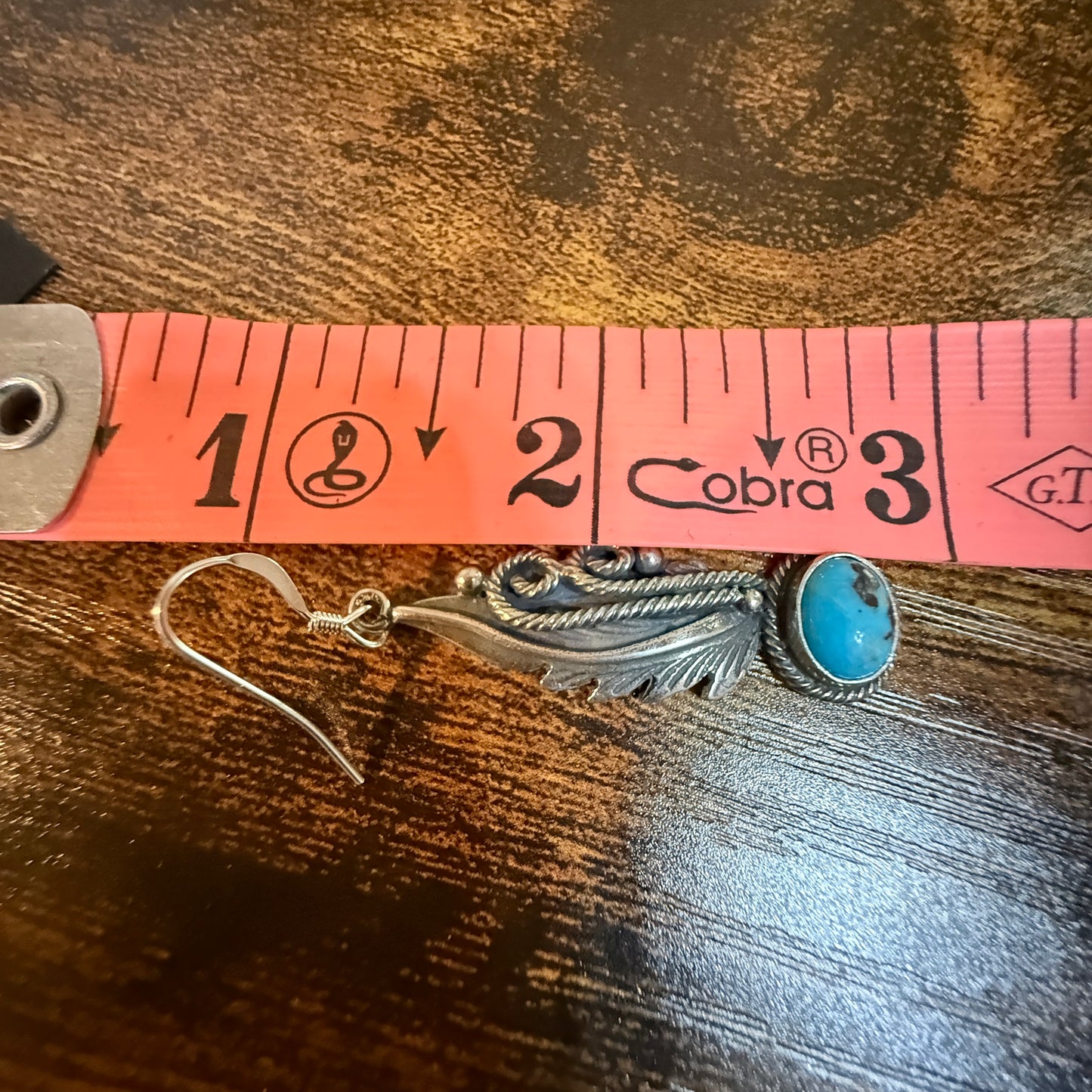 Native Handmade Genevieve Francisco Kingman Drop Earrings Sterling Silver Wild West Boho