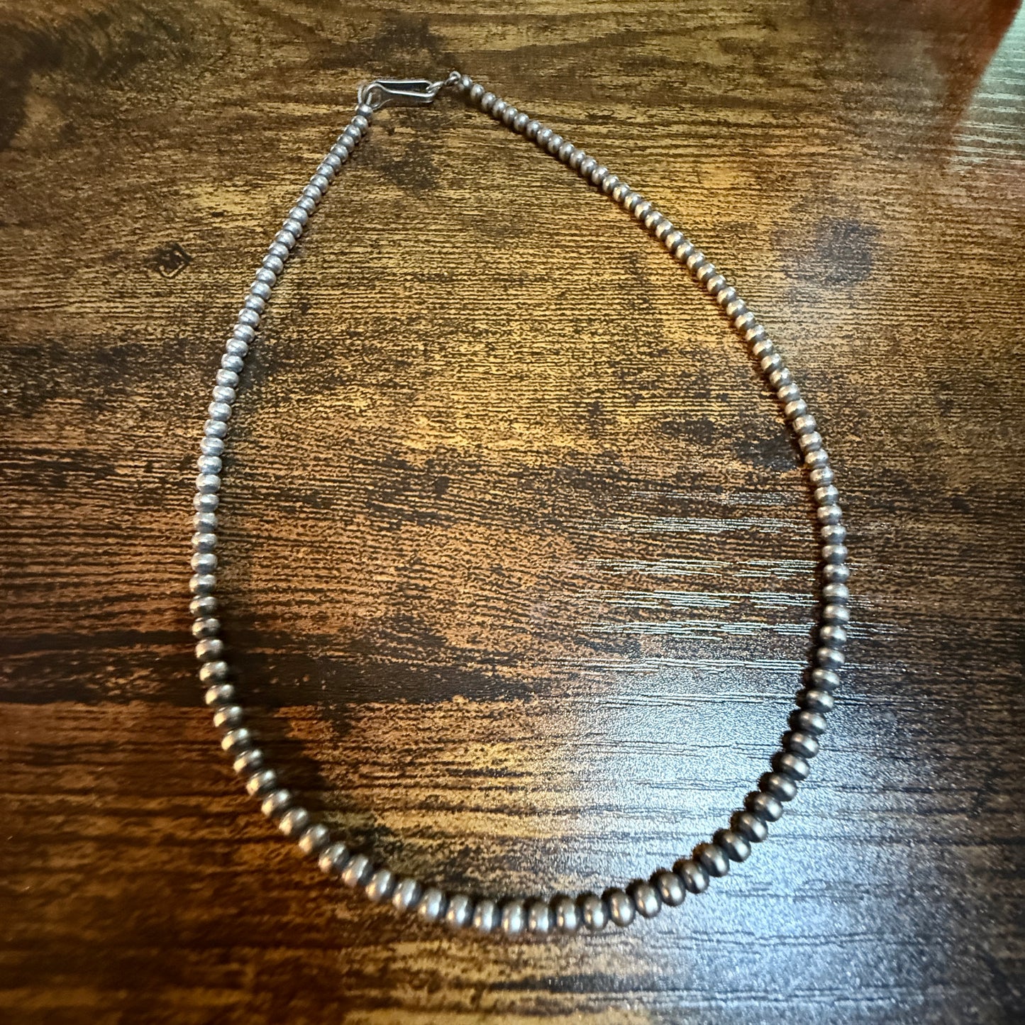 Navajo Style Desert Pearls Choker Necklace 14 Inch Sterling Silver WildWestBoho