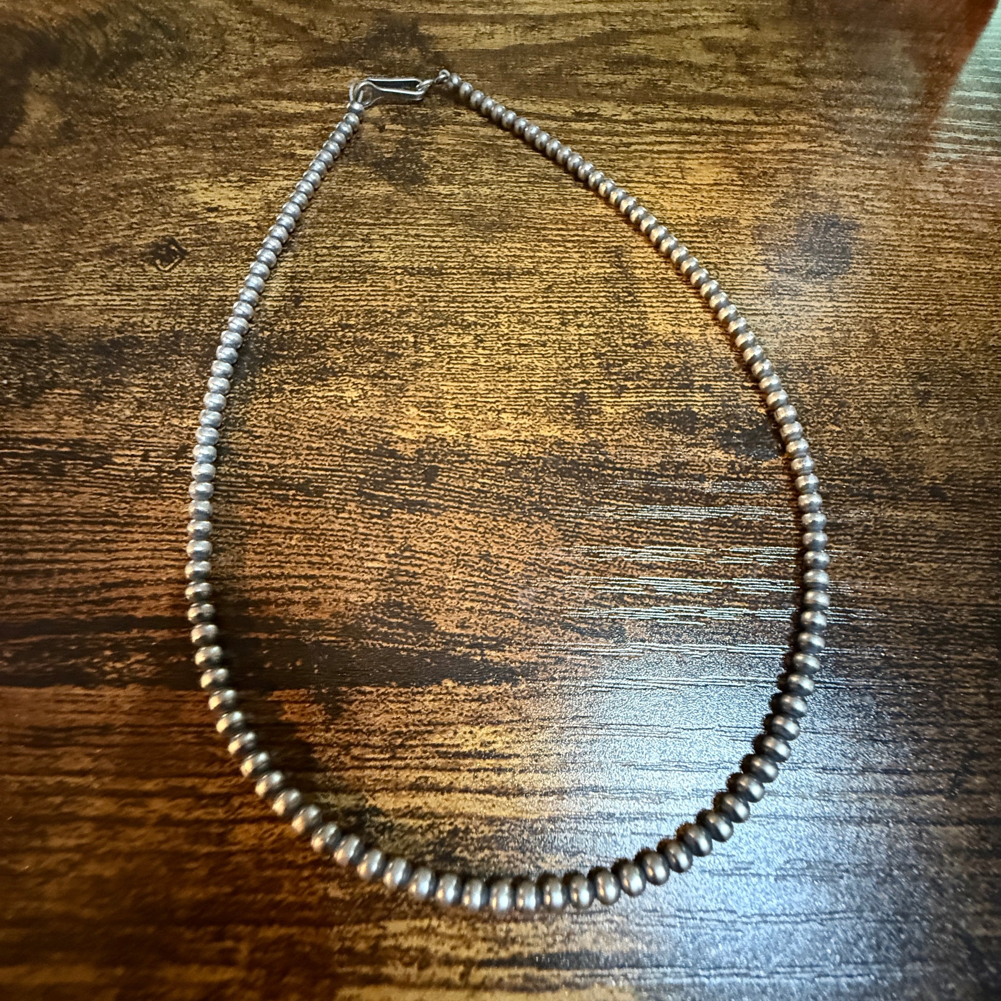 Navajo Style Desert Pearls Choker Necklace 14 Inch Sterling Silver WildWestBoho