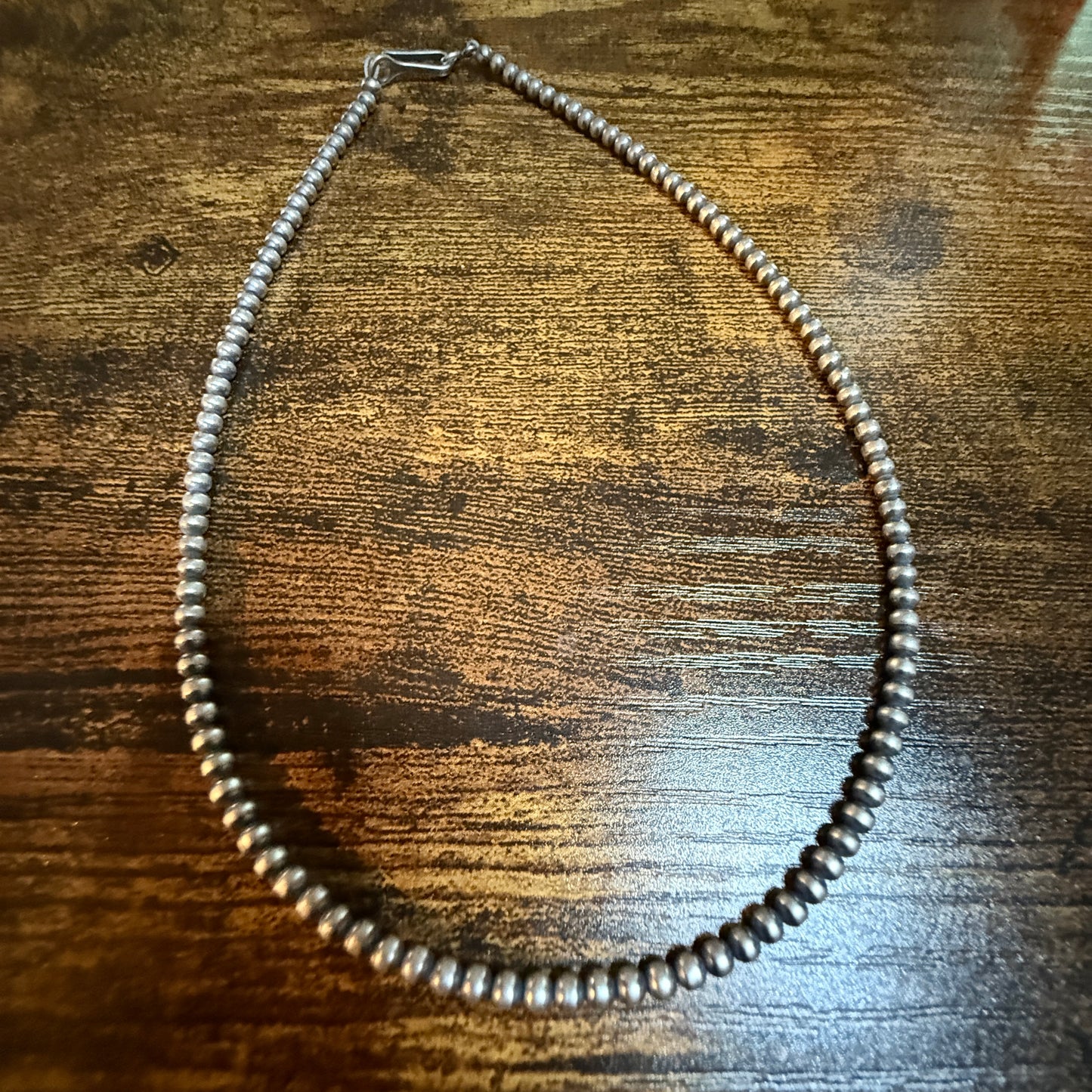 Navajo Style Desert Pearls Choker Necklace 14 Inch Sterling Silver WildWestBoho