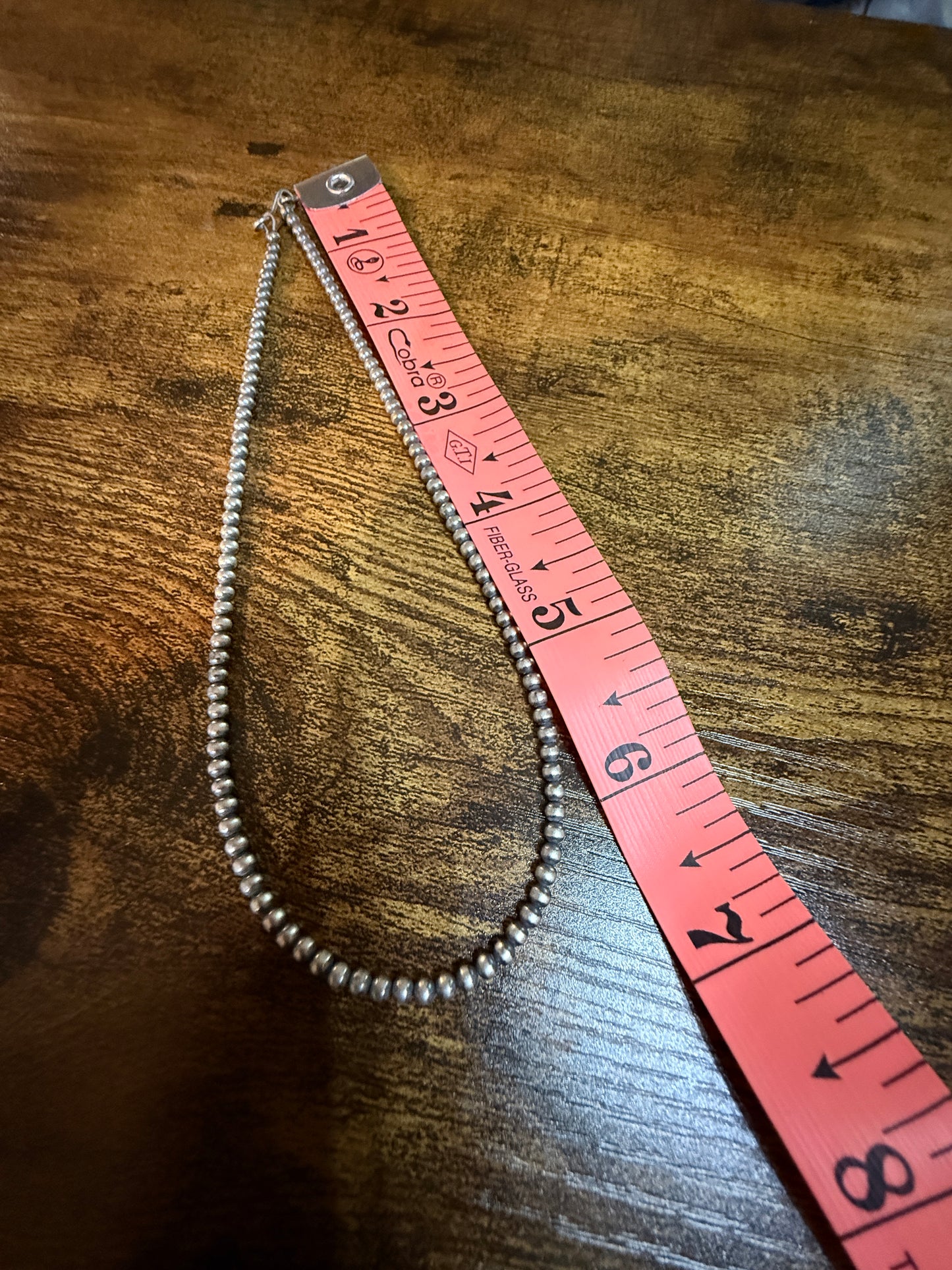 Navajo Style Desert Pearls Choker Necklace 14 Inch Sterling Silver WildWestBoho