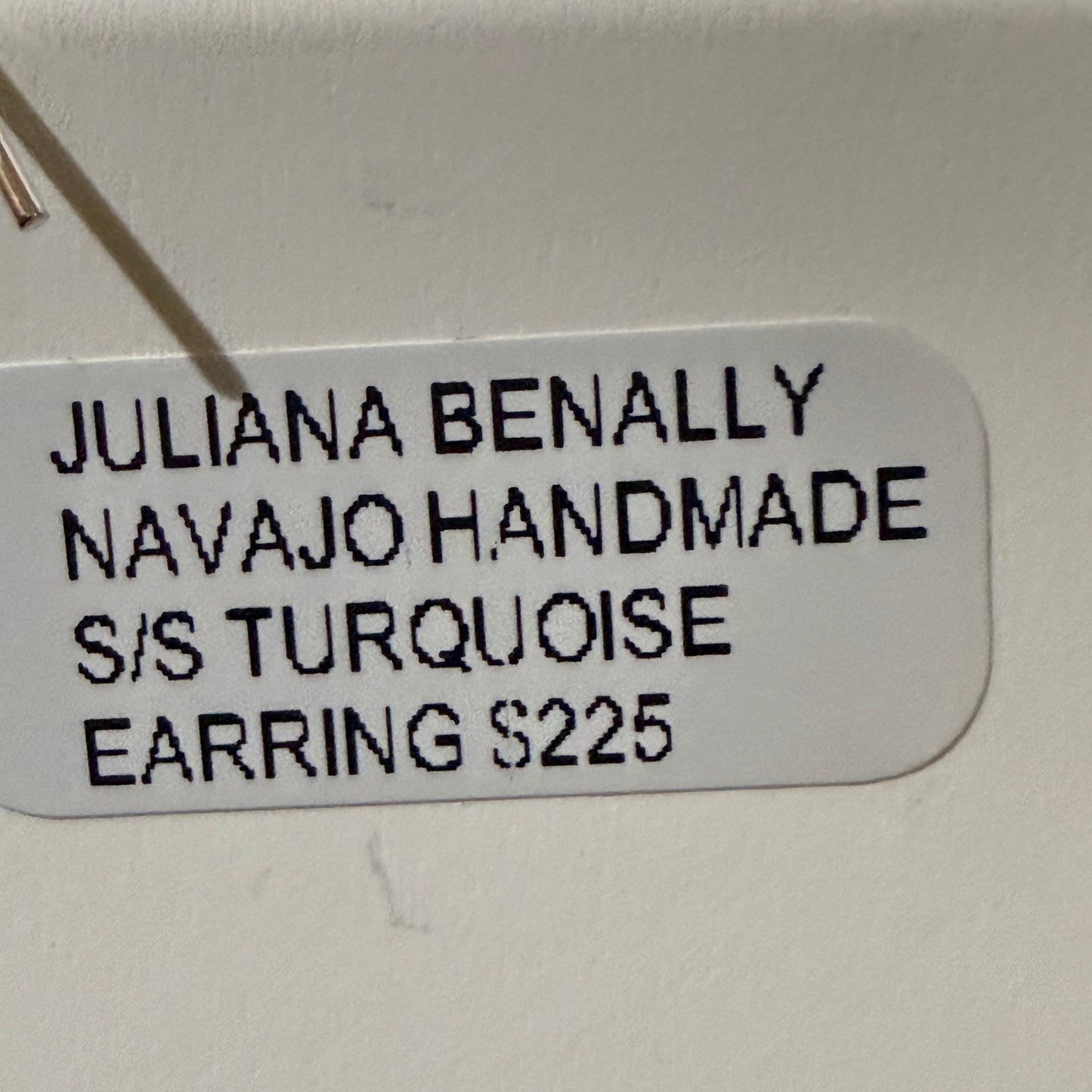 Navajo Handmade Juliana Benally Kingman Drop Earring Cluster Sterling Silver Wild West Boho