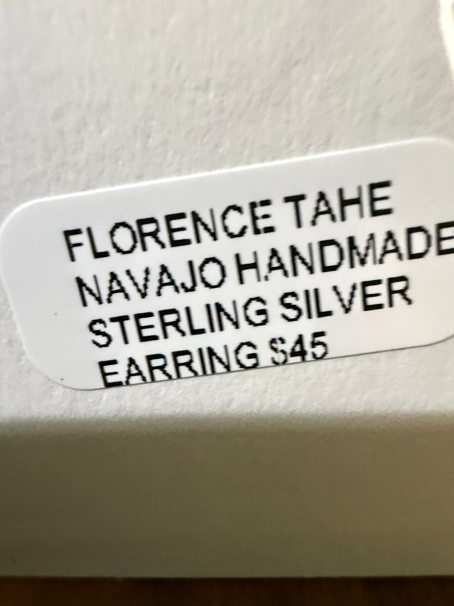 Navajo Handmade Florence Tahe Signed Wire Earrings Sterling Silver 1.75 Drop Wild West Boho