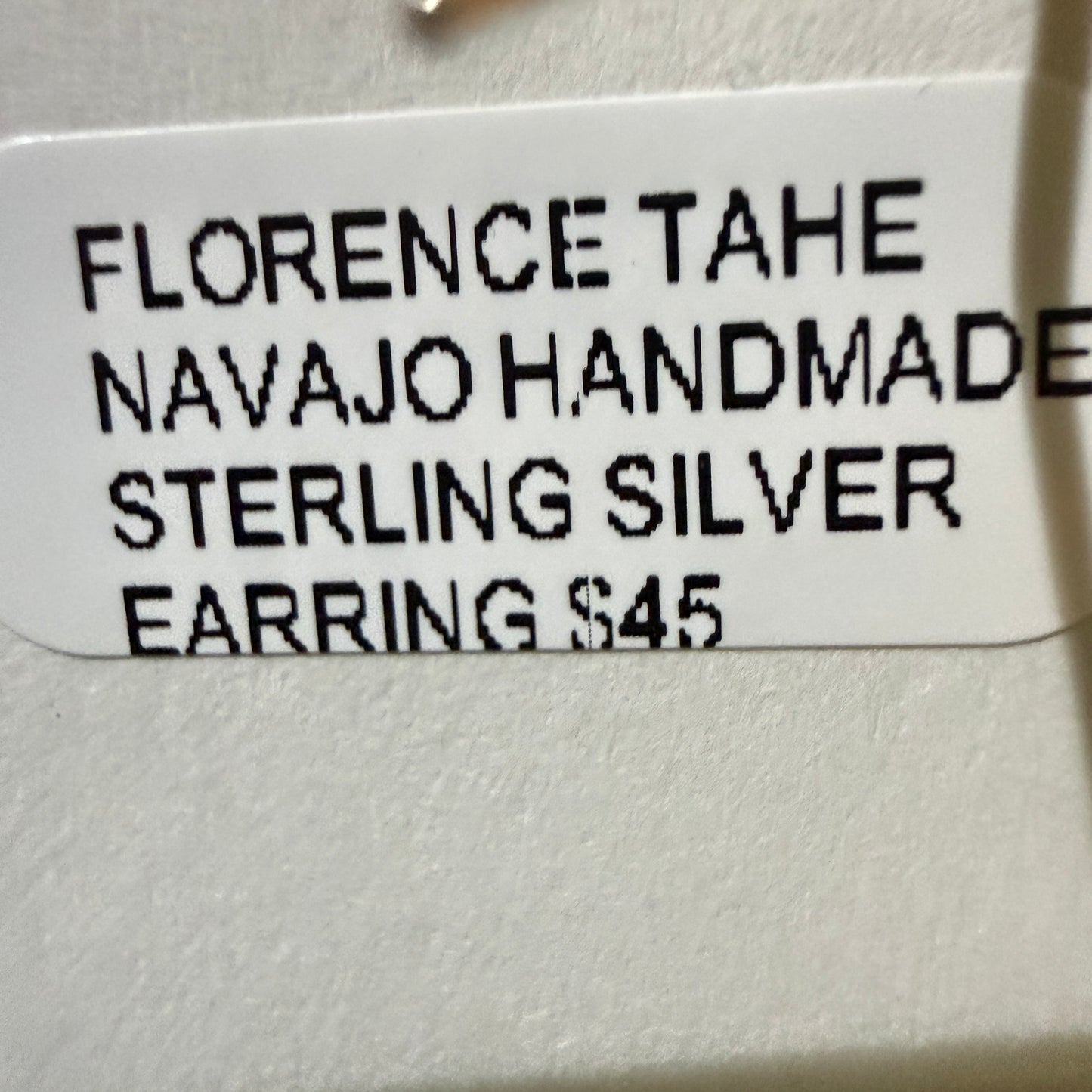 Navajo Florence Tahe Signed Wire Earrings Sterling Silver 1.75 Inch Drop Wild West Boho