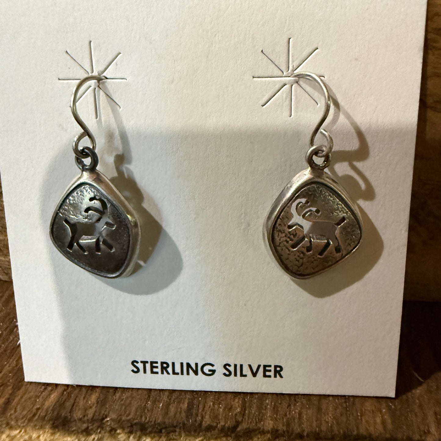 Nava Jo Handmade Shirley Henry Sterling Silver Drop Earrings 1.5 Inch Wild West Boho