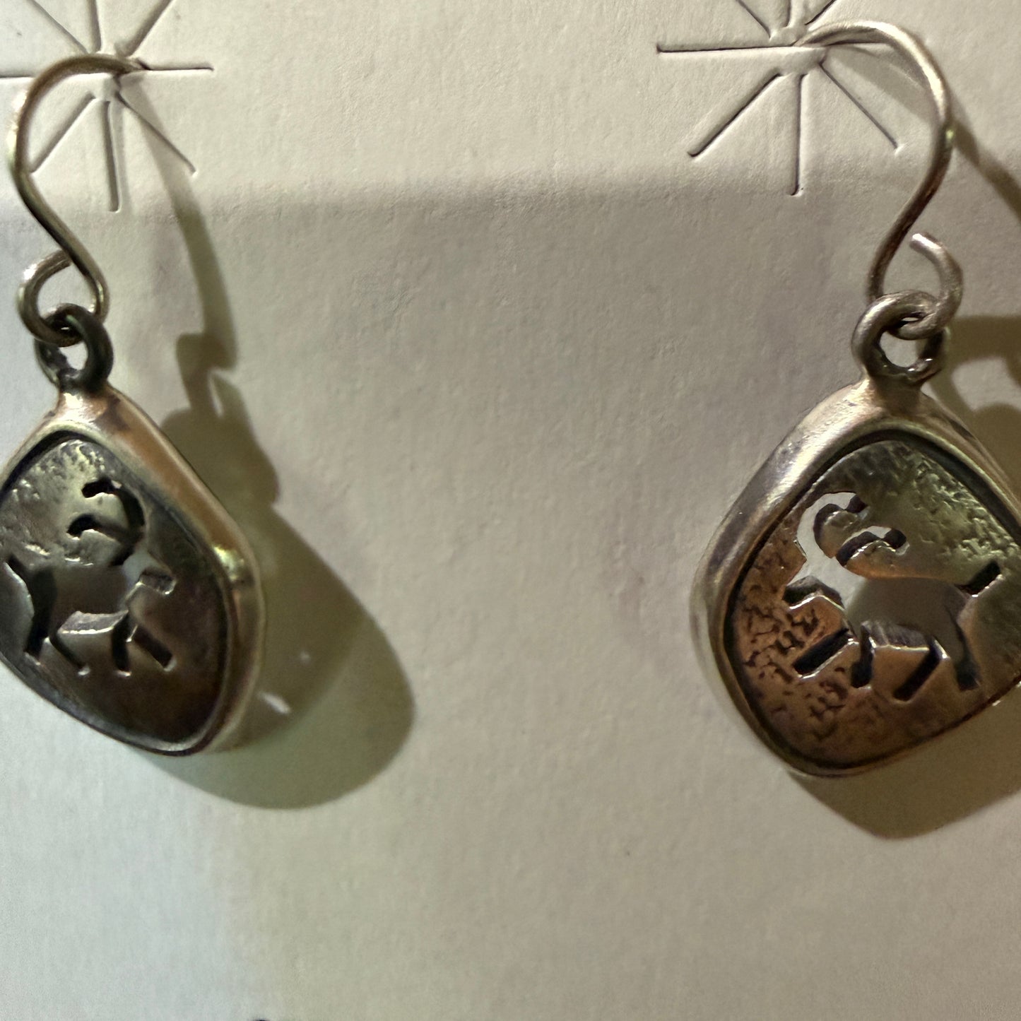 Nava Jo Handmade Shirley Henry Sterling Silver Drop Earrings 1.5 Inch Wild West Boho