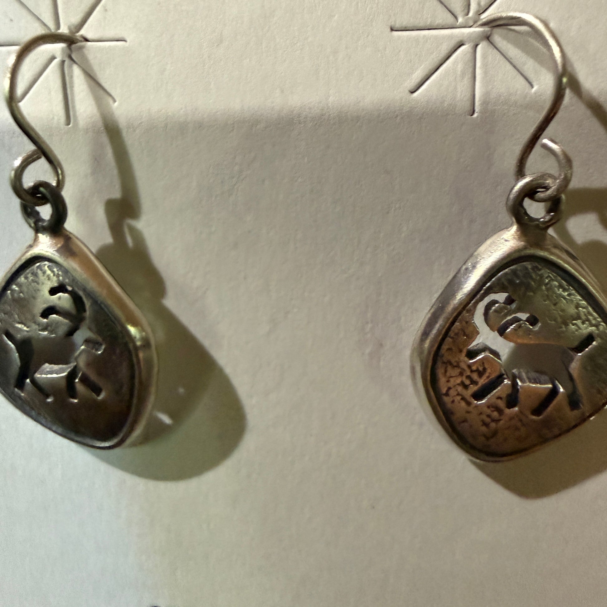 Nava Jo Handmade Shirley Henry Sterling Silver Drop Earrings 1.5 Inch Wild West Boho