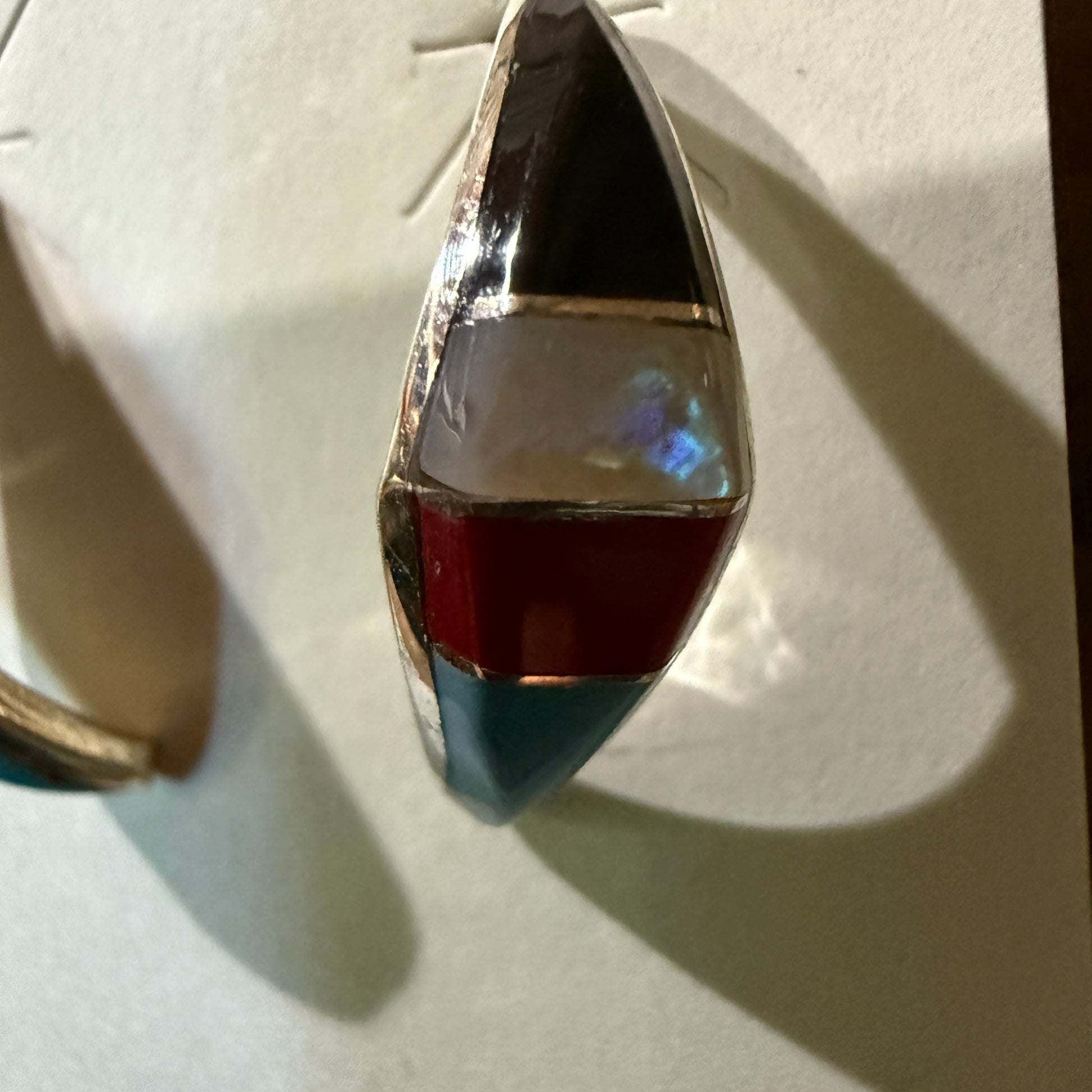 Zuni Handmade Inlaid Sterling Silver Stud Earring By Robert Kanesta Wild West Boho
