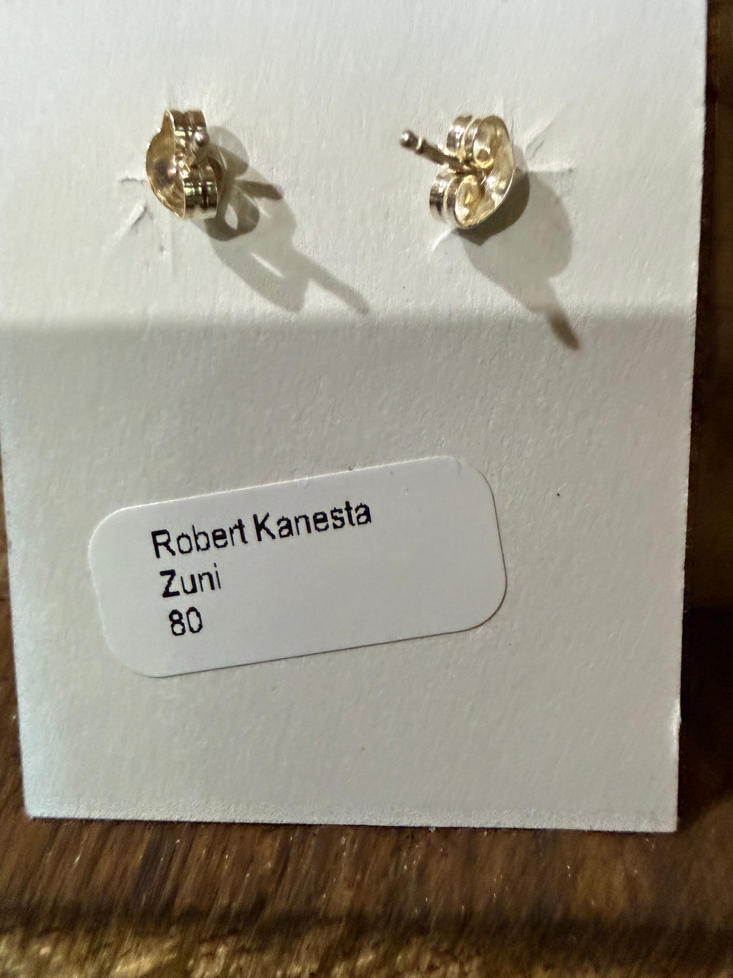 Zuni Handmade Inlaid Sterling Silver Stud Earring By Robert Kanesta Wild West Boho