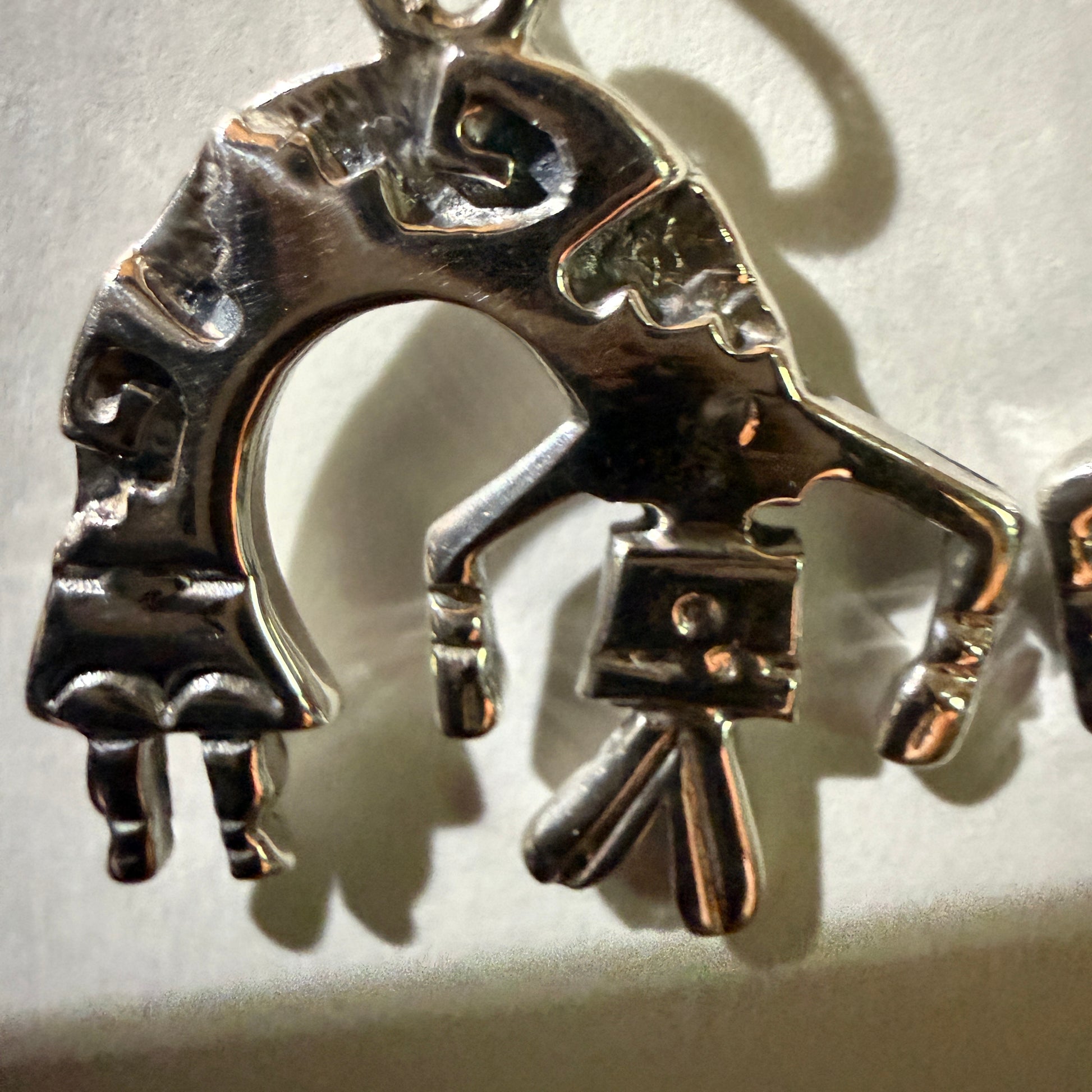 Navajo Handmade Storybook Earrings By Shirley Henry Sterling Silver Wild West Boho