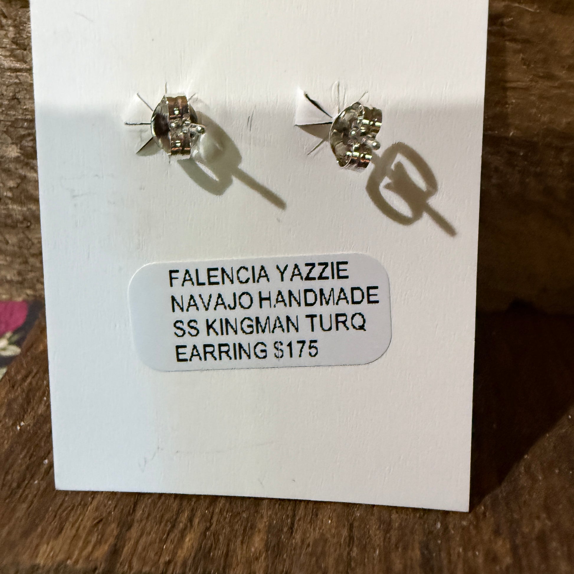 Navajo Handmade Falencia Yazzie Kingman Sterling Silver Hoop Earrings 0.75in Wild West Boho