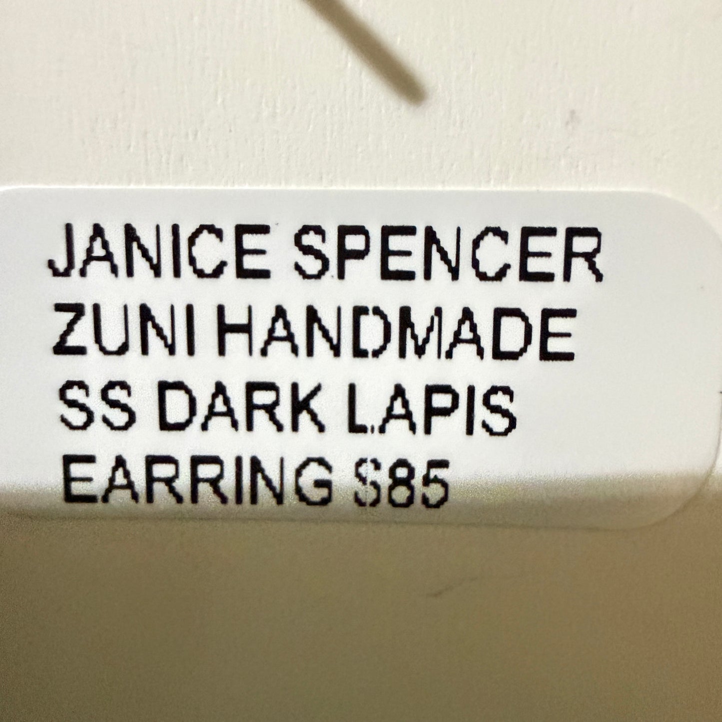 Zuni Handmade Dark Lapis Stud Earrings Sterling Silver By Janice Spencer Wild West Boho