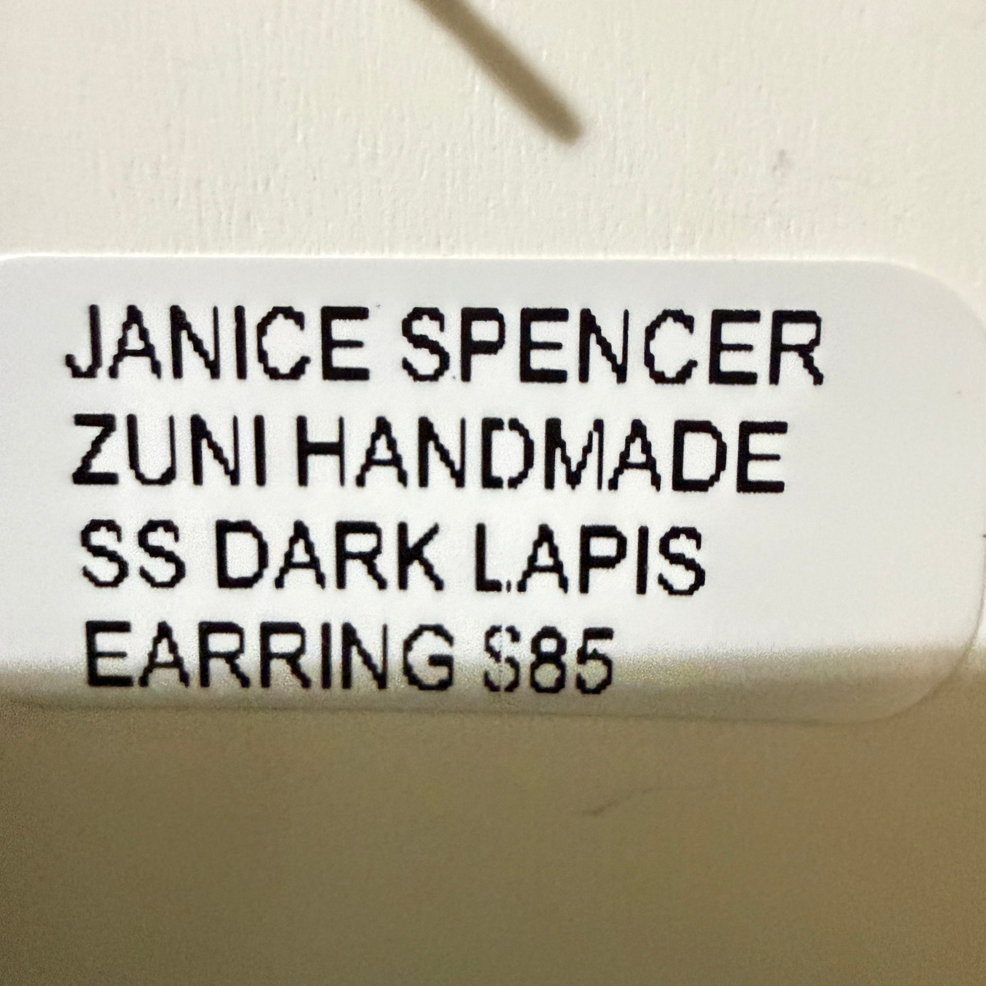 Zuni Handmade Dark Lapis Stud Earrings Sterling Silver By Janice Spencer Wild West Boho