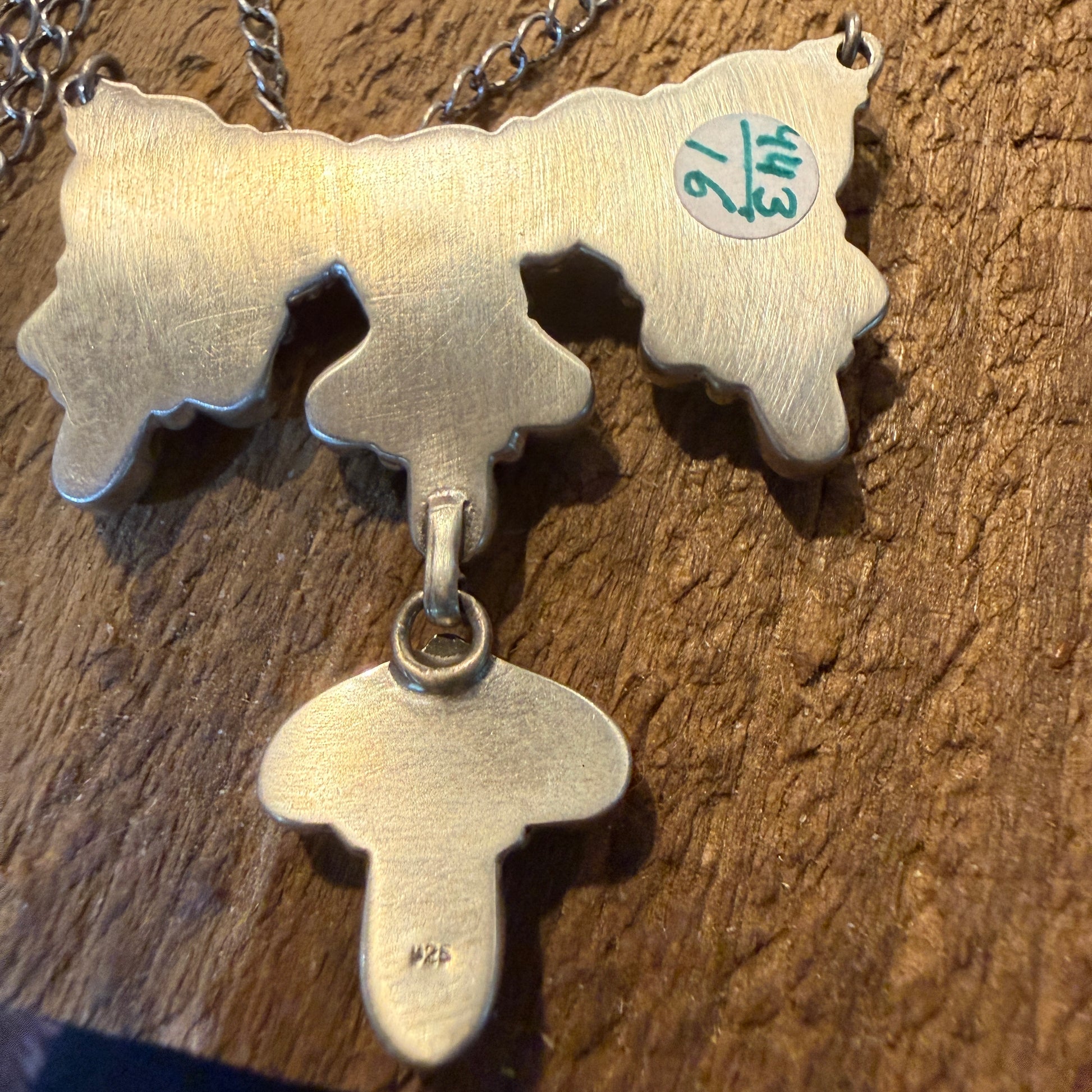 Palomino Kingman Turquoise Gemstone Necklace In Sterling Silver 18 Inch Chain Wild West Boho