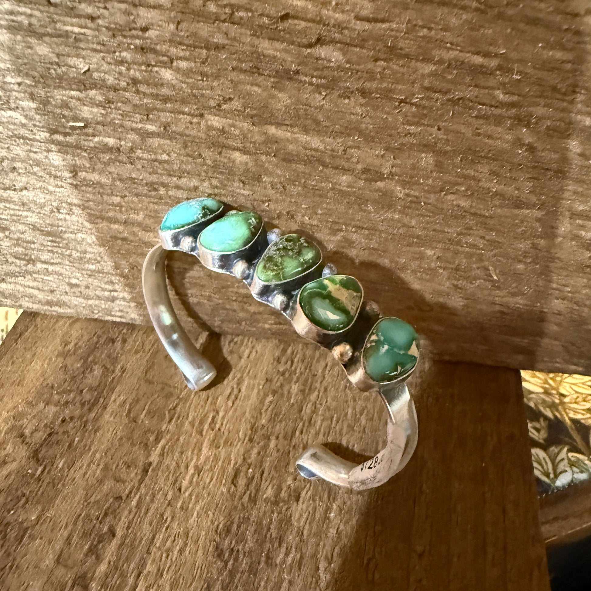 Darrell Morgan Native Sonoran Gold Cuff Flex Bangle Sterling Silver Size 7 Wild West Boho