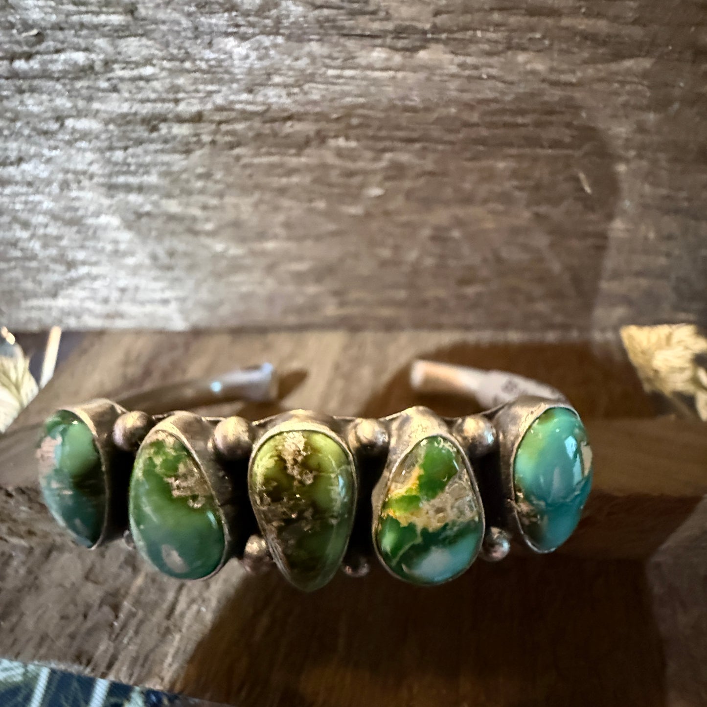 Darrell Morgan Native Sonoran Gold Cuff Flex Bangle Sterling Silver Size 7 Wild West Boho