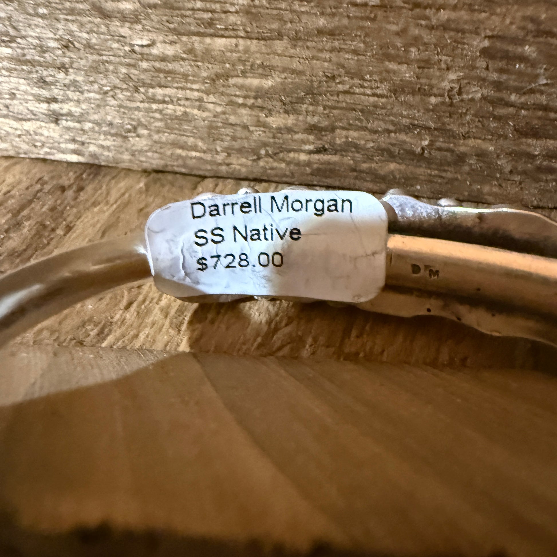 Darrell Morgan Native Sonoran Gold Cuff Flex Bangle Sterling Silver Size 7 Wild West Boho