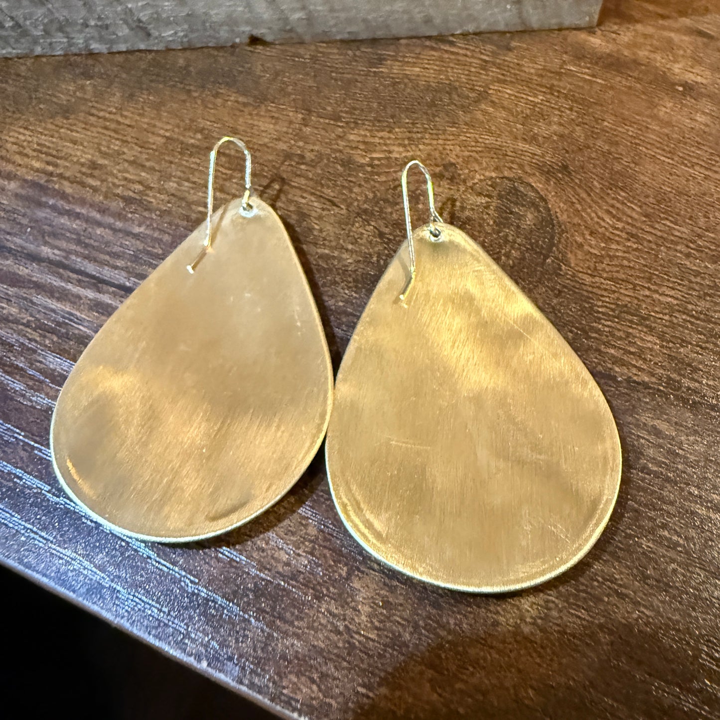 Spring Bloom Embroidered Teardrop Earrings in Gold Frame Handmade Wild West Boho
