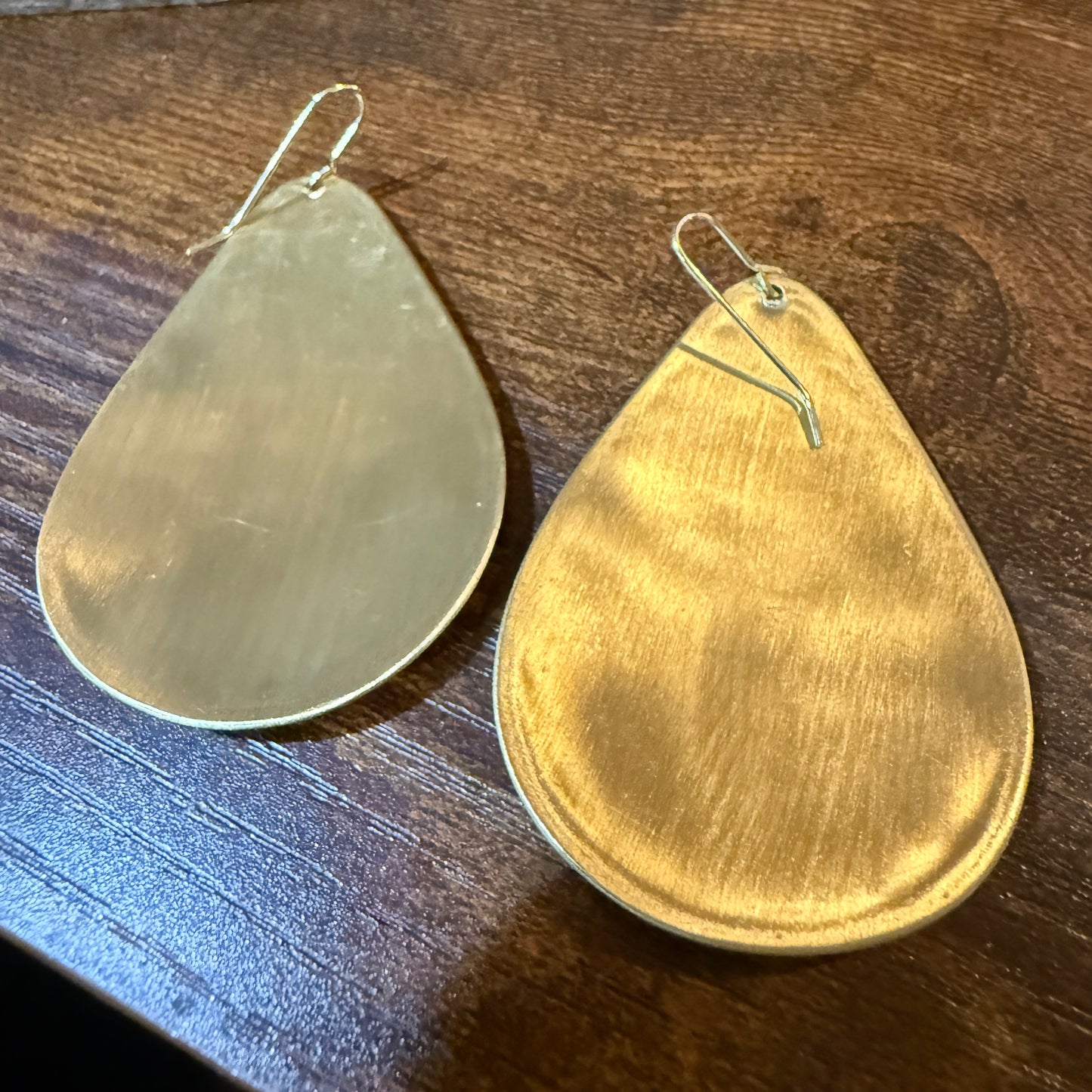 Spring Bloom Embroidered Teardrop Earrings Handcrafted With Floral Gold Frame Wild West Boho