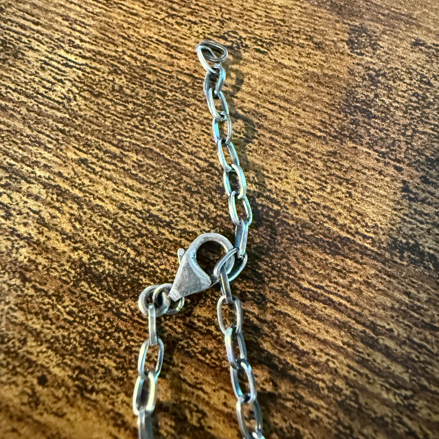 Navajo Inspired Spiny Oyster Bar Necklace Sterling Silver 18 Inch Chain Wild West Boho