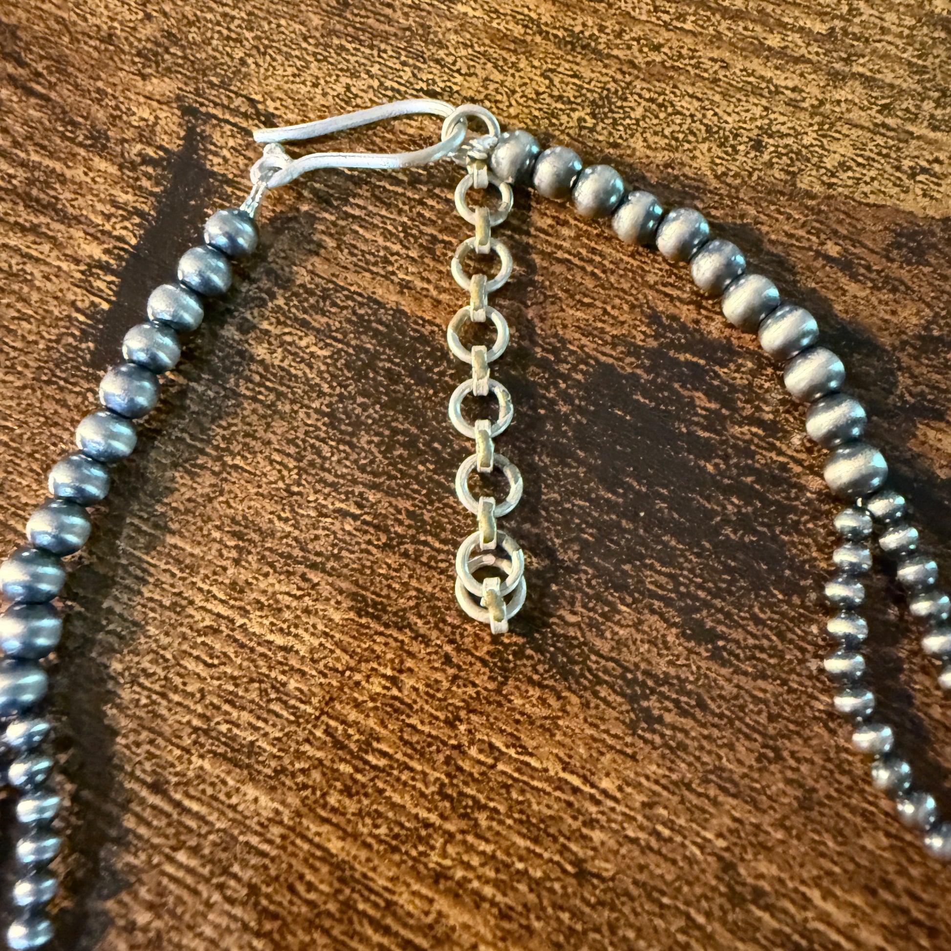 Palomino Turquoise Gemstone Choker Necklace Sterling Silver Desert Pearl Strand Wild West Boho