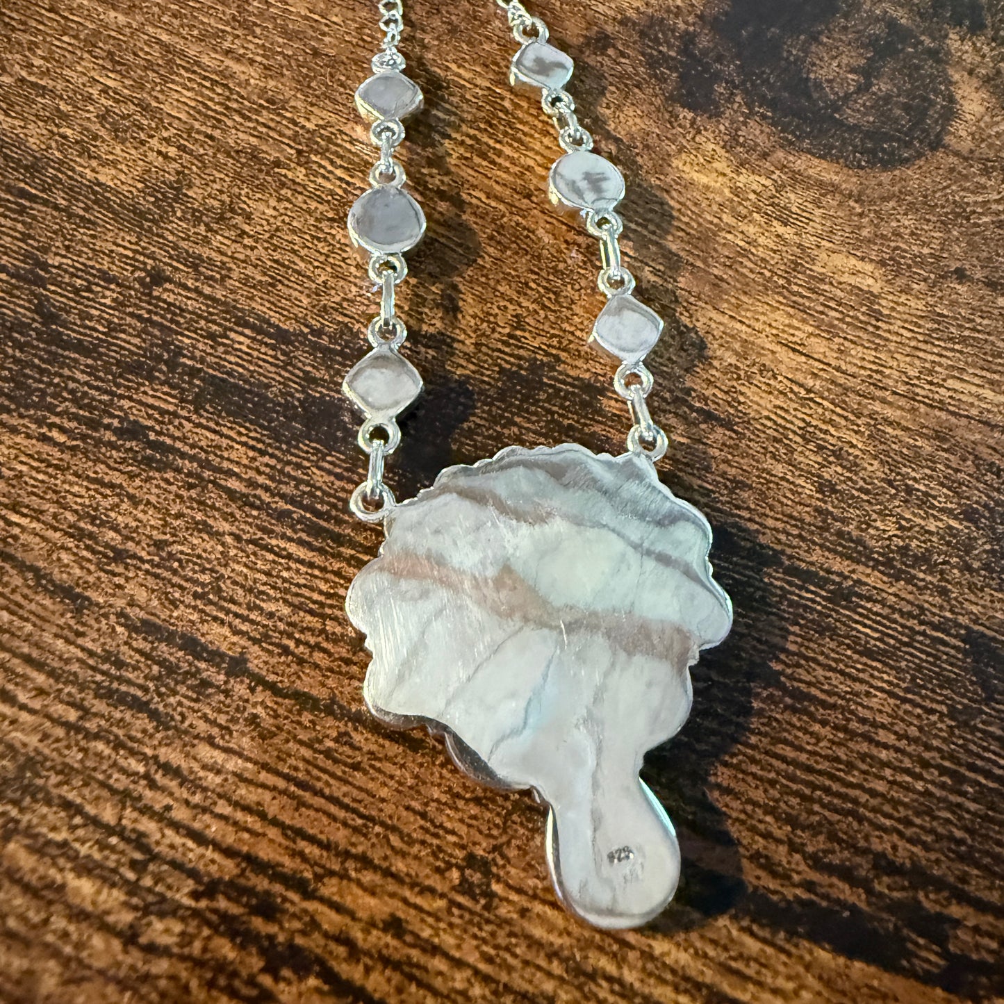 Palamino White Buffalo Turquoise Lariat Necklace Orange Spiny Sterling Silver Wild West Boho