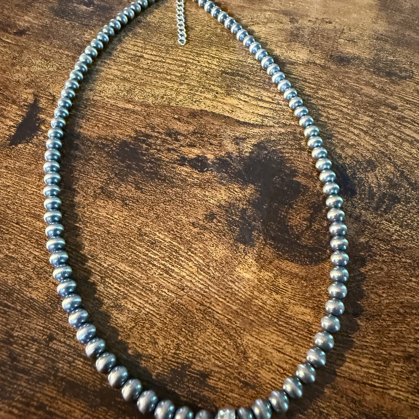 Sonoran Gold Desert Pearl Cluster Pendant Necklace 6mm 18 Inch Sterling Silver Wild West Boho