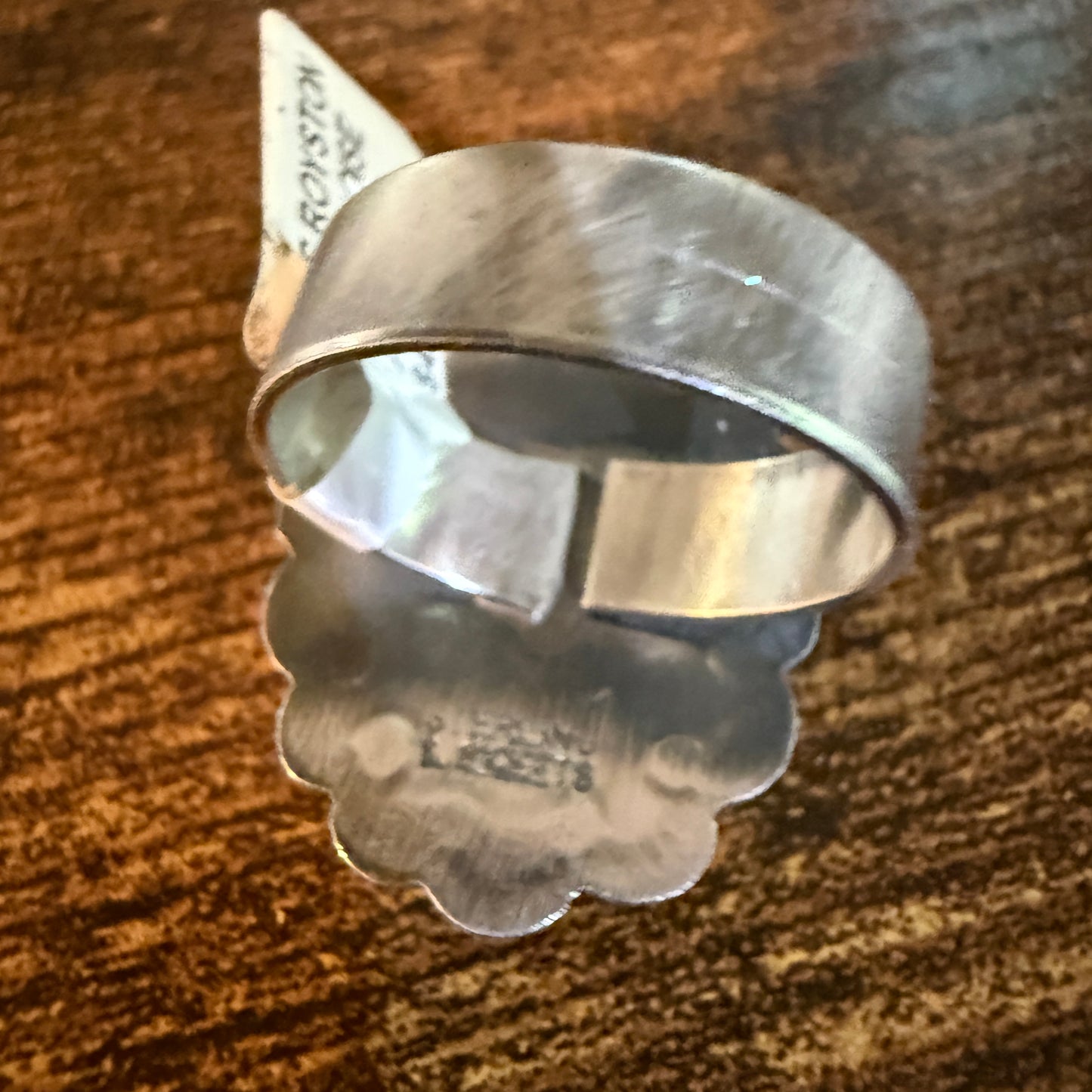 Native Handmade Scott Skeets Royston Turquoise Sterling Silver Adjustable Ring Wild West Boho