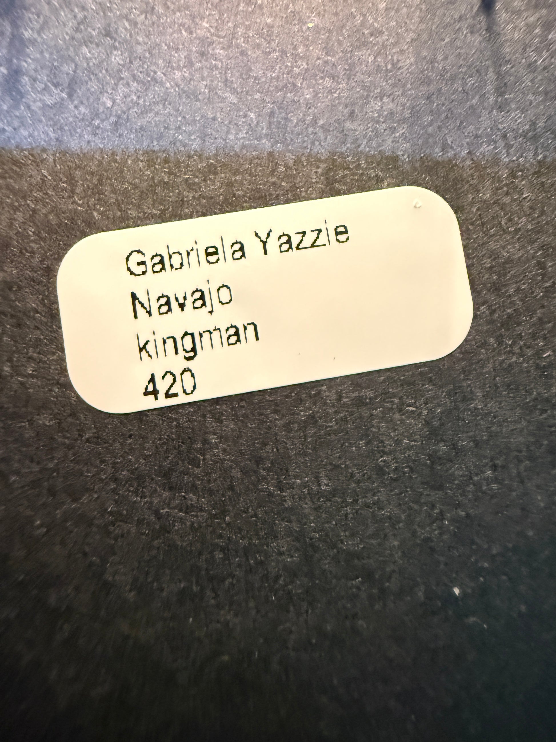 Native Handmade Gabriela Yazzie Turquoise Kingman Horseshoe Drop Earring Silver Wild West Boho
