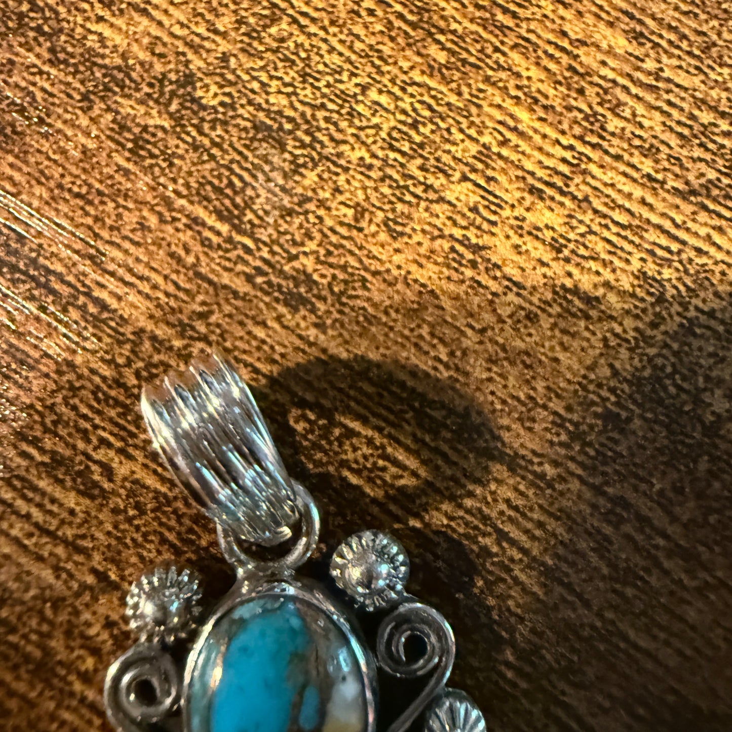 Turquoise Spiny Oyster Floral Pendant Sterling Silver Jewelry Wild West Boho