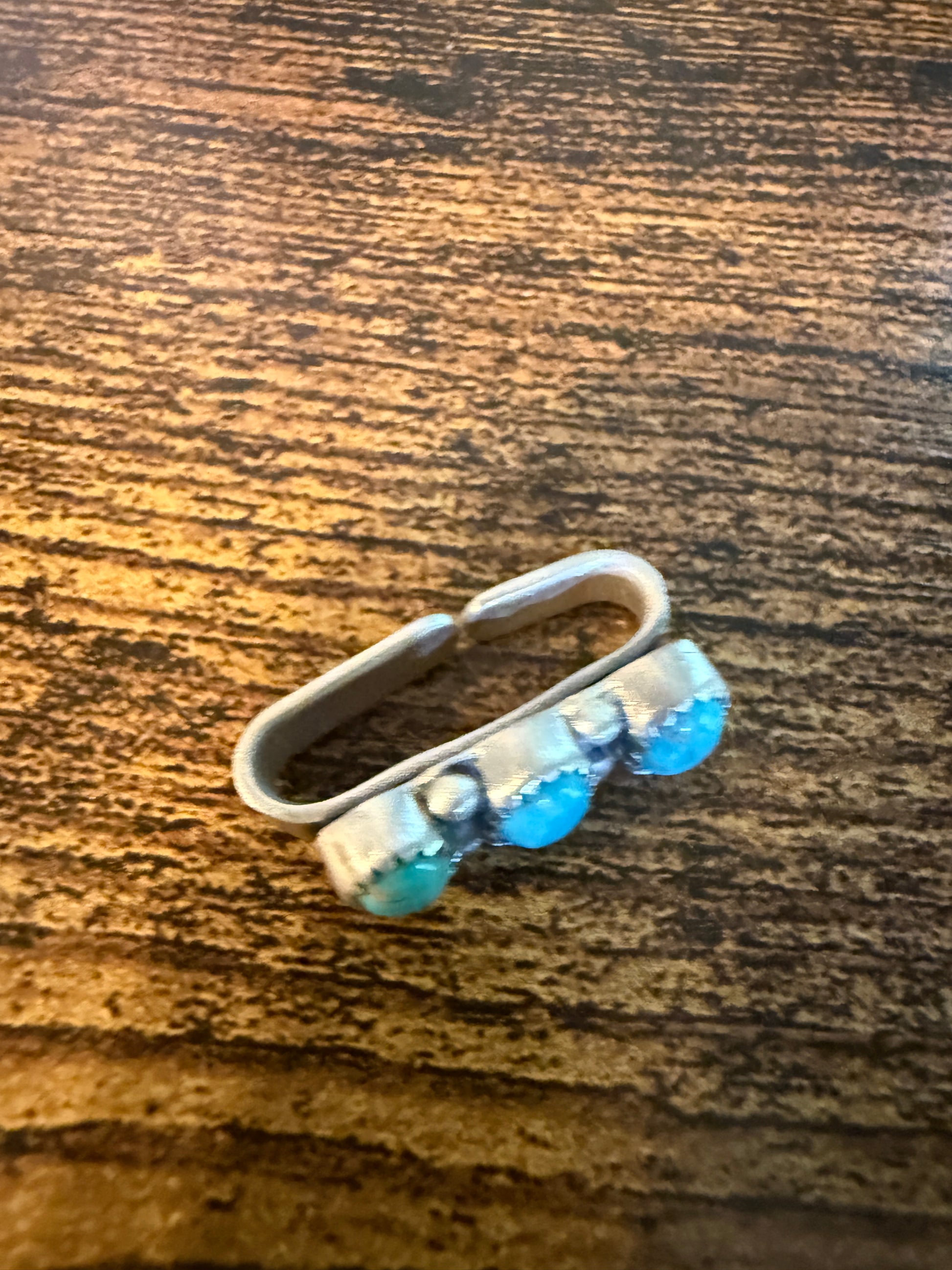 Kingman Turquoise Gemstone I-Watch Band Charm, Sterling Silver, Adjustable, 1 Inch Wild West Boho