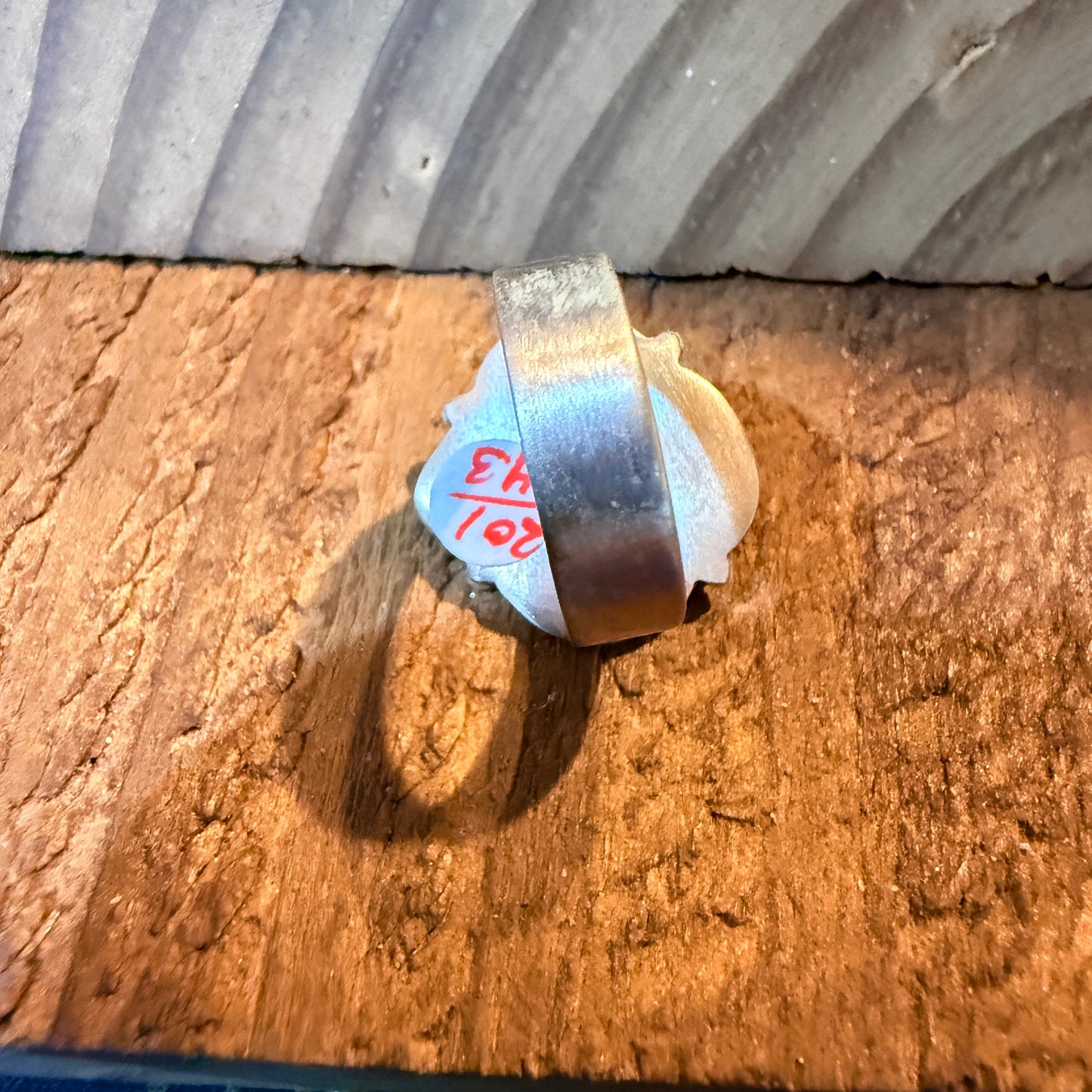 Number 8 Mine Turquoise Gemstone Wide Band Adjustable Ring, Sterling Silver Wild West Boho