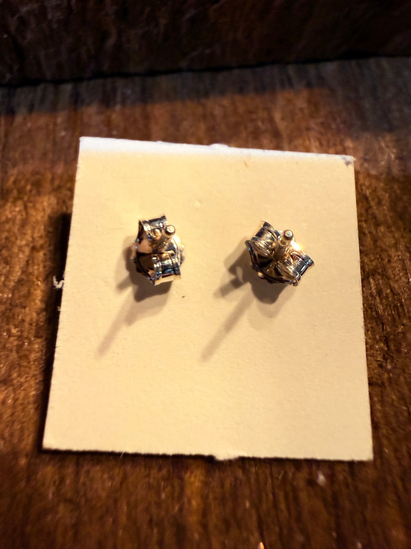 Zuni Handmade Kingman Turquoise Tiny Stud Earrings, Sterling Silver Wild West Boho
