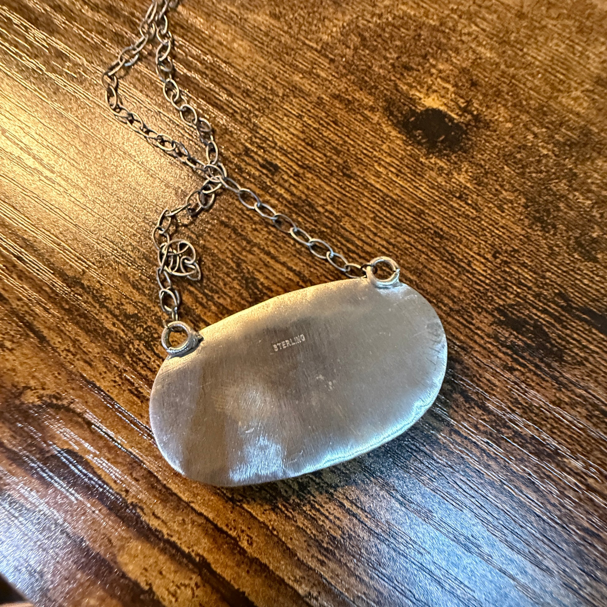 Golden Hills Turquoise Gemstone Pendant Necklace in Sterling Silver, 18 Inch Rolo Chain Wild West Boho