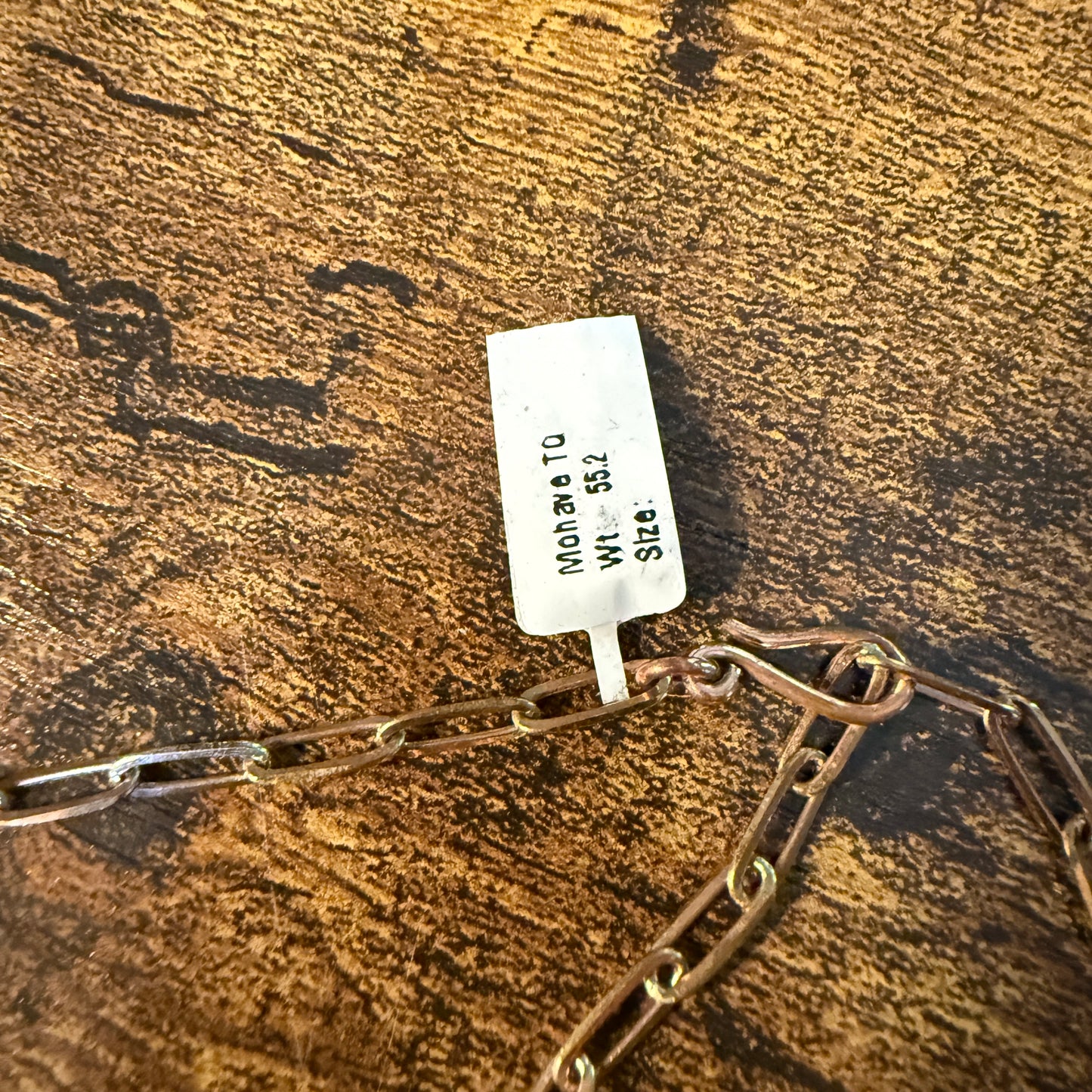 Mohave Turquoise Gemstone and Genuine Copper Choker Necklace, 14 Inch Chain Wild West Boho